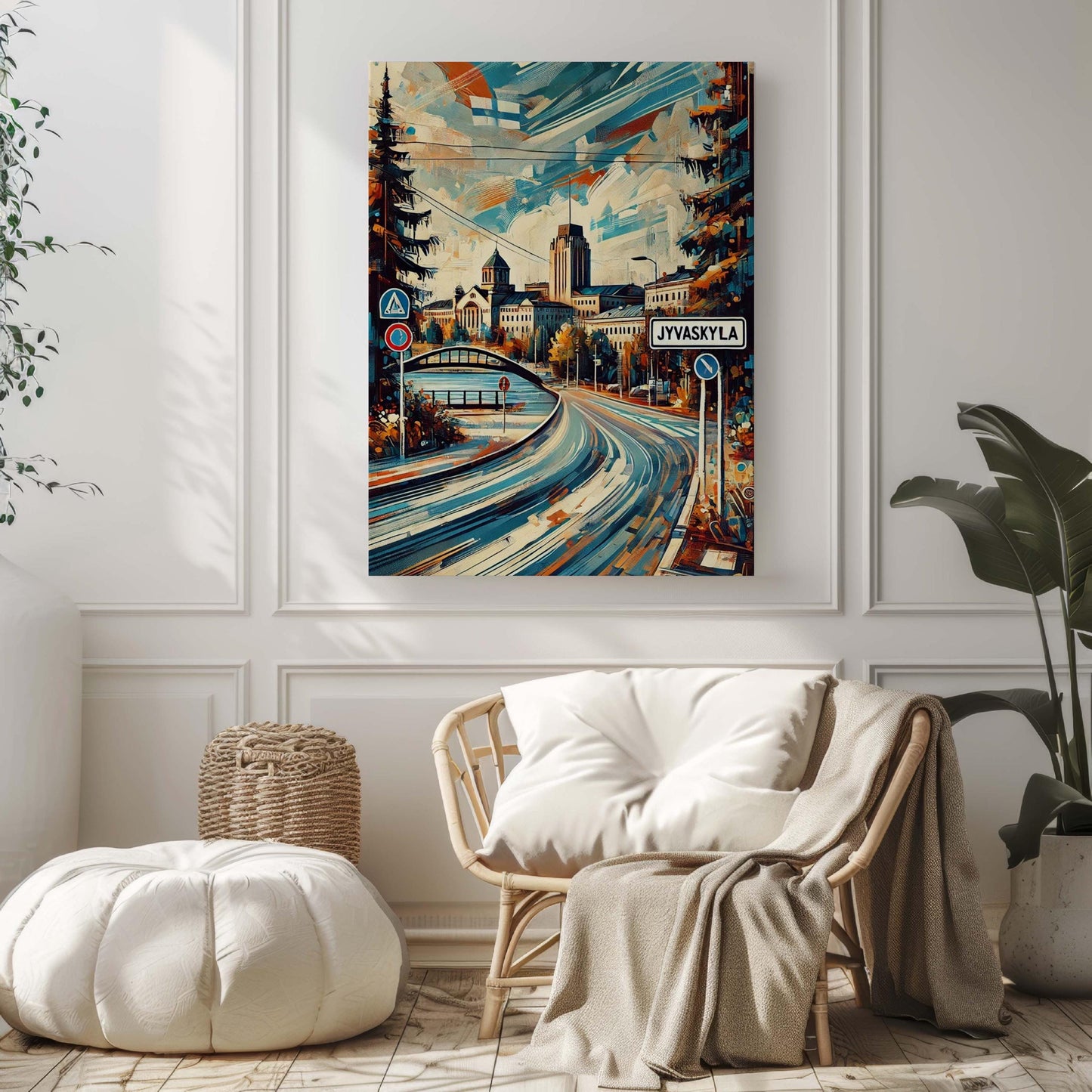 Jyvaskyla Art Print - Finland City Wall Decor, Travel Poster & Housewarming Gift, Modern Nordic Style Europe Art