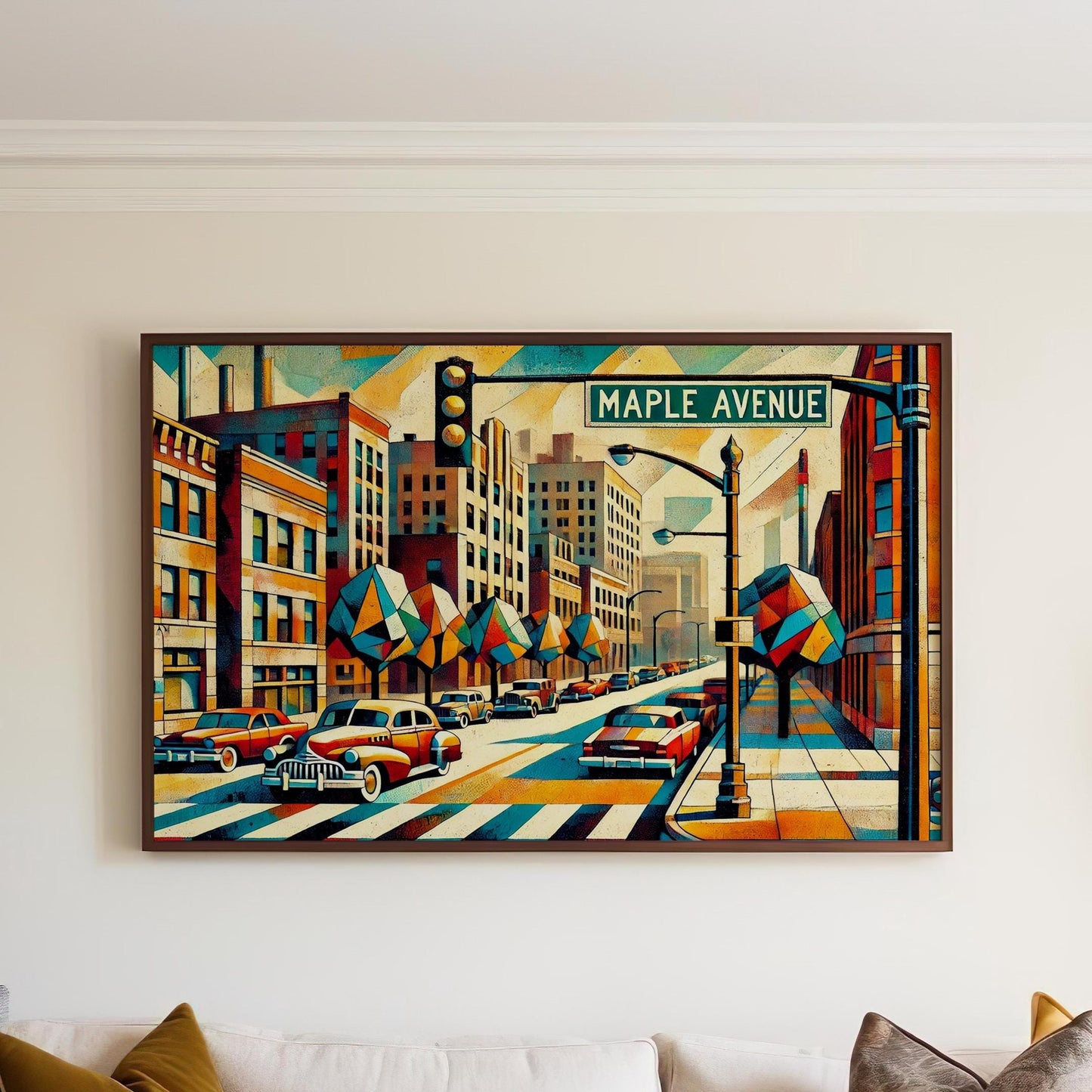 Maple Avenue Wall Art Print - St. Louis Travel Poster, Missouri Home Decor, Housewarming Gift, Maple Ave Cityscape Artwork