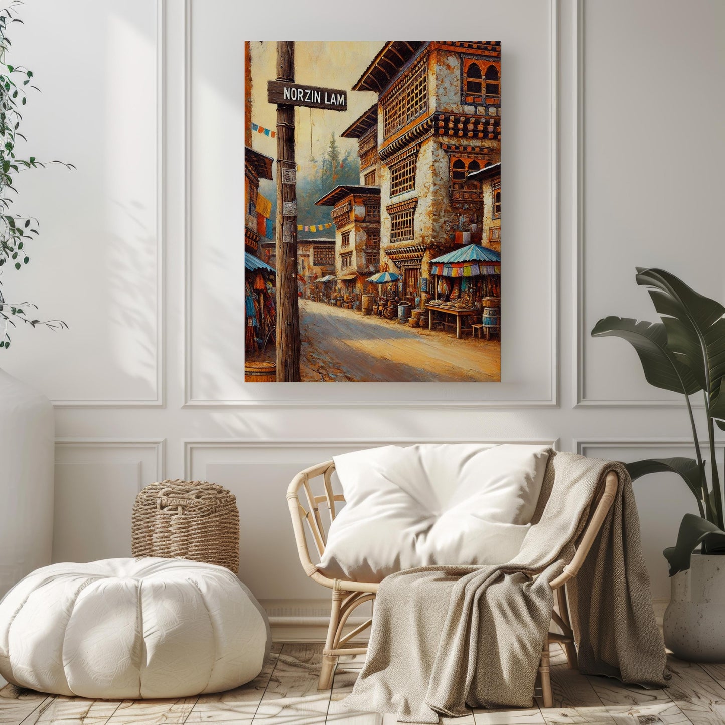 Norzin Lam Wall Art | Thimphu Bhutan Print | Himalayan Culture Travel Poster | Bhutan Souvenir | Personalized Gift | Fine Art Paper