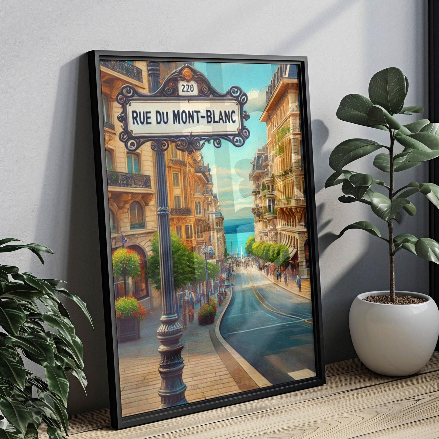 Rue du Mont-Blanc Wall Art, Geneva Travel Print, Switzerland Poster, Housewarming Gift, Scenic Cityscape Home Decor, Travel Photography Art