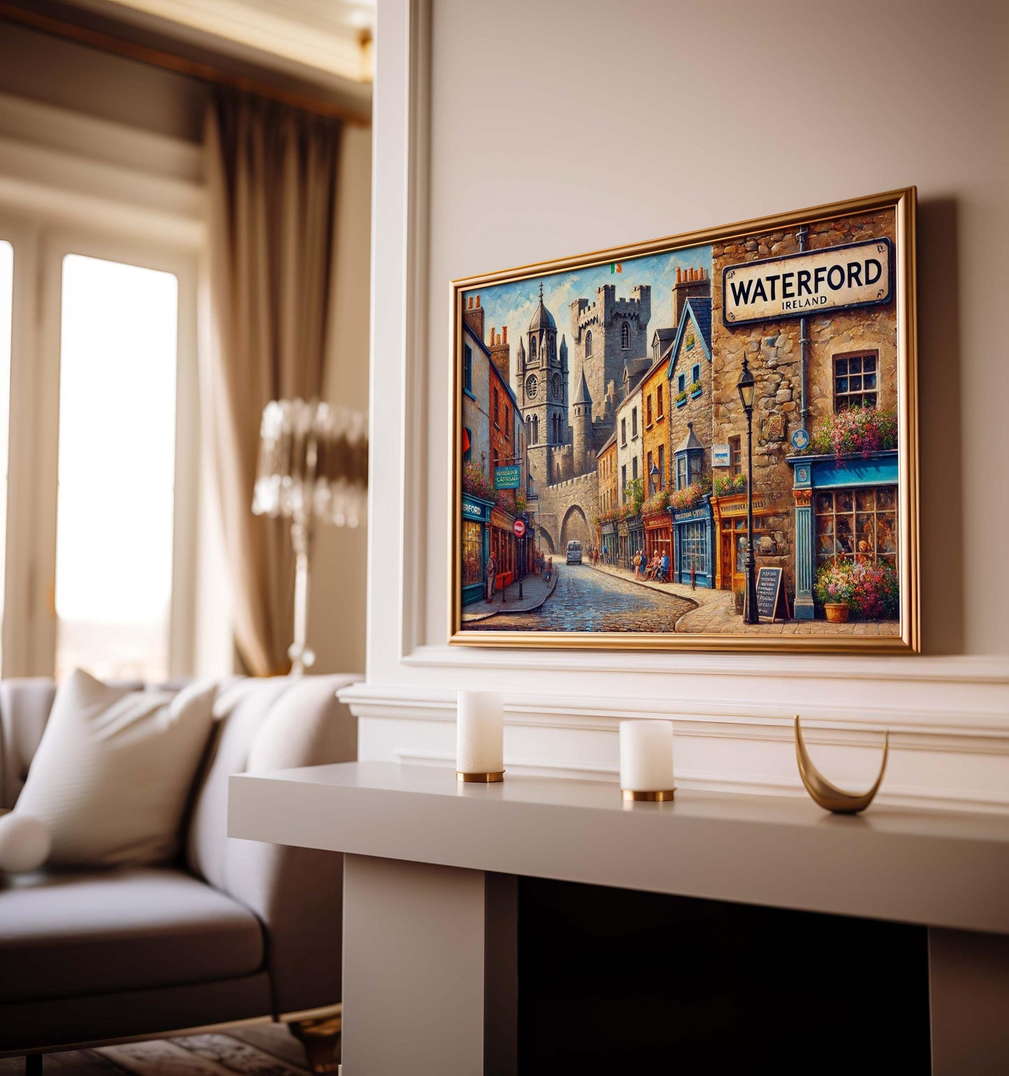 Waterford Art Print – Ireland Wall Art Travel Poster, City Gift, Housewarming Decor, European Ireland Map, Waterford Print Artwork
