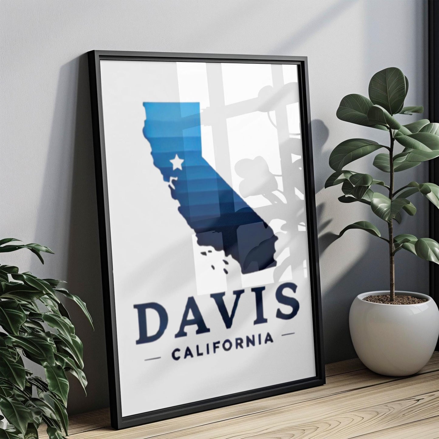 Davis Wall Art California Print – Travel, College Decor Gift, Housewarming & Cali Souvenir Home Decoration