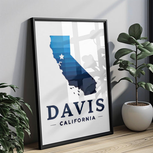 Davis Wall Art California Print – Travel, College Decor Gift, Housewarming & Cali Souvenir Home Decoration