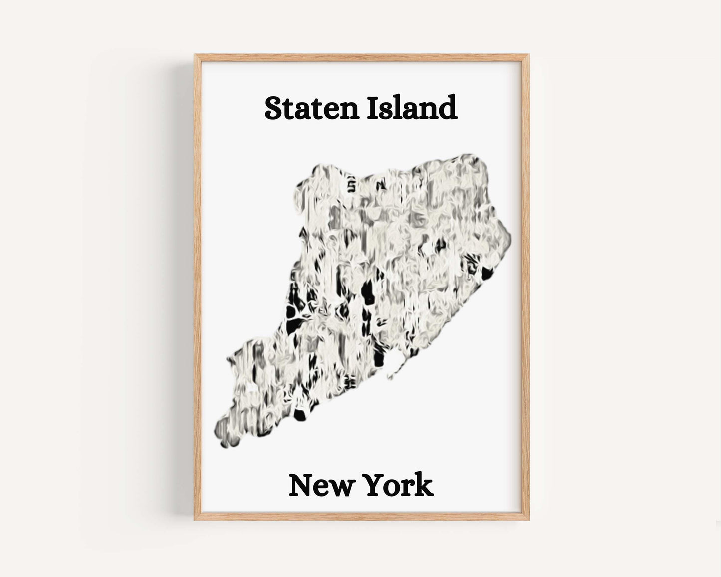 Staten Island Print - New York City Wall Art, Travel Decor, Housewarming & College Gift, Staten Island Map Poster for Home or Office