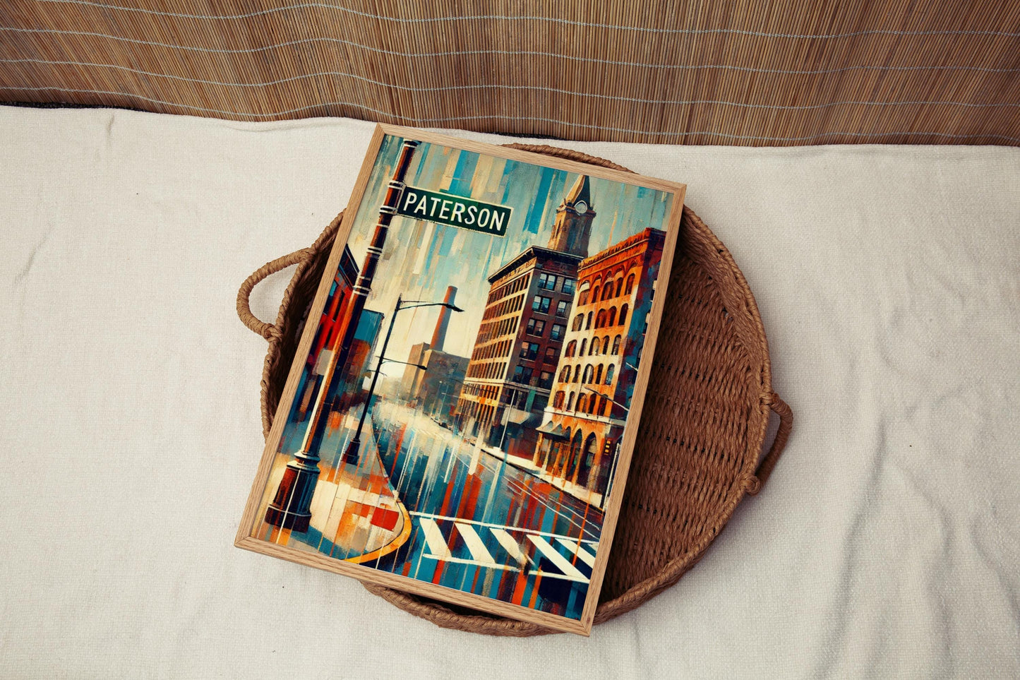 New Jersey Paterson Wall Art Print - Travel Poster, American Art Souvenir, Housewarming & New Jersey Gift