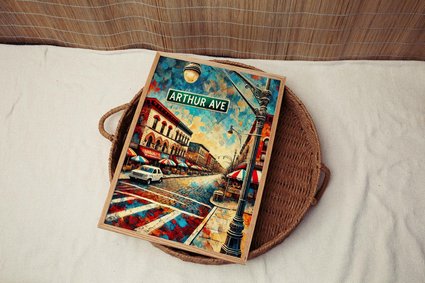 Arthur Ave Print - Bronx Wall Art, New York City Travel Poster, Arthur Avenue Gift, Bronx Decor, Housewarming Present, NYC Art Decor