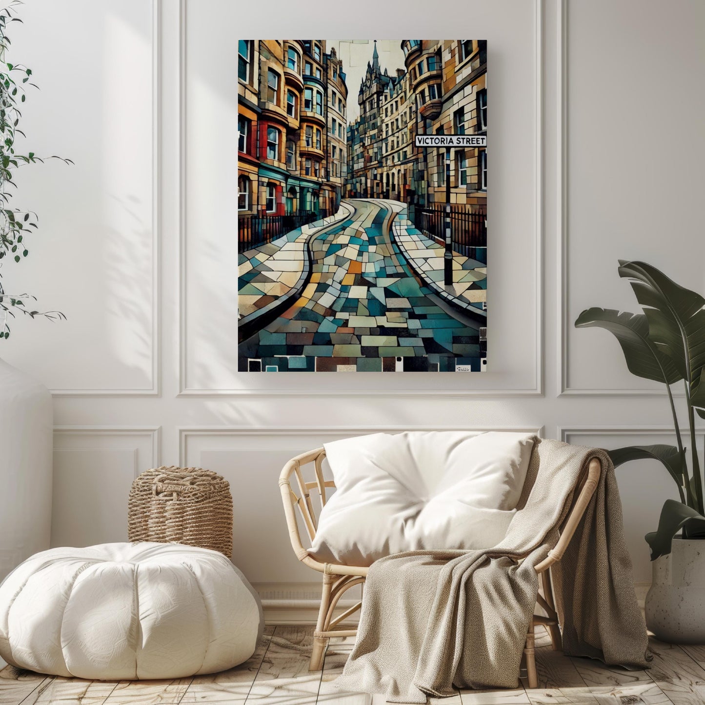 Scotland Victoria Street Wall Art Print - Edinburgh Travel Poster, Housewarming Gift, Scotland Home Decor, Travel Wall Art