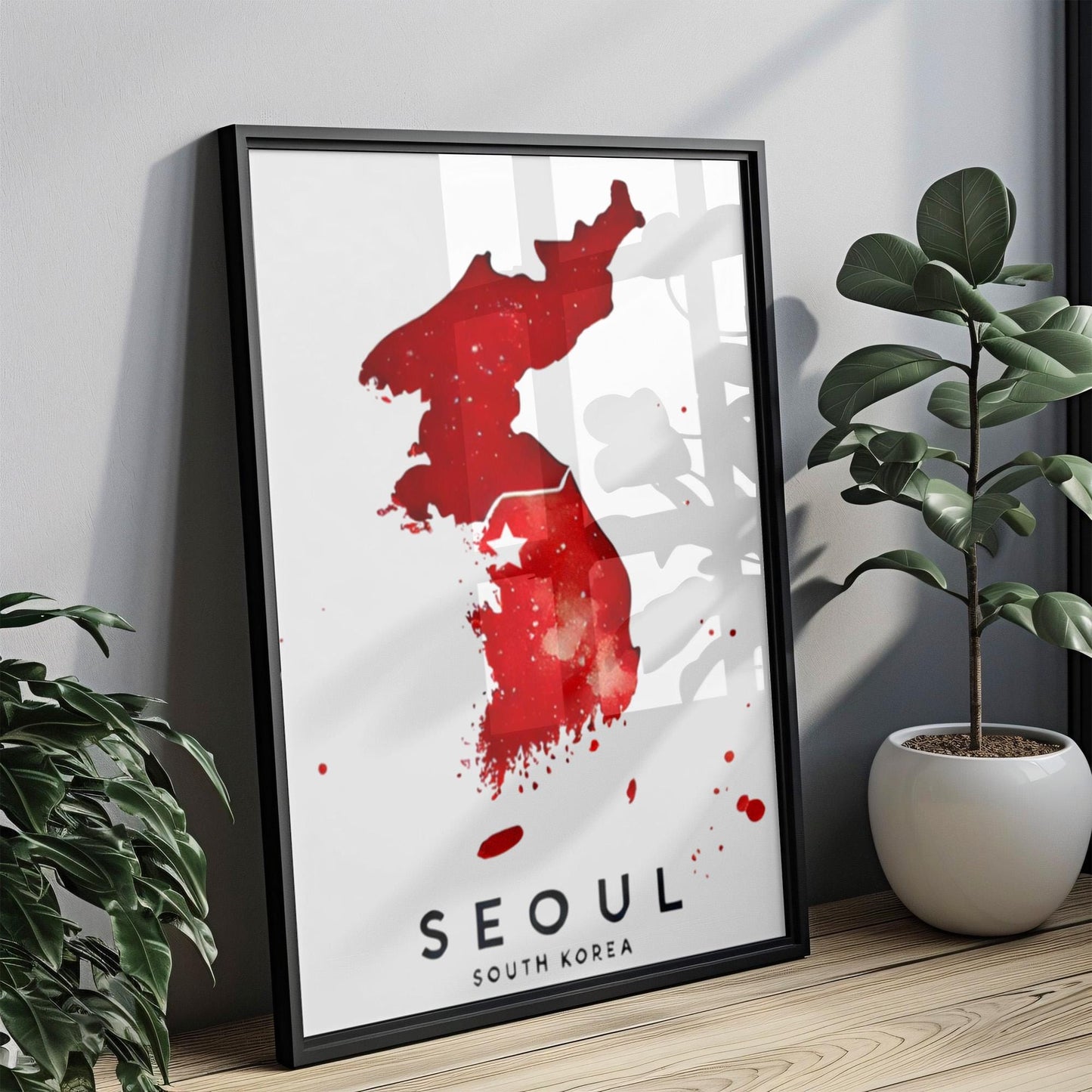 South Korea Seoul Wall Art Print - Travel Home Decor, South Korea Gift, Housewarming Wall Artwork, Minimalist Cityscape Poster