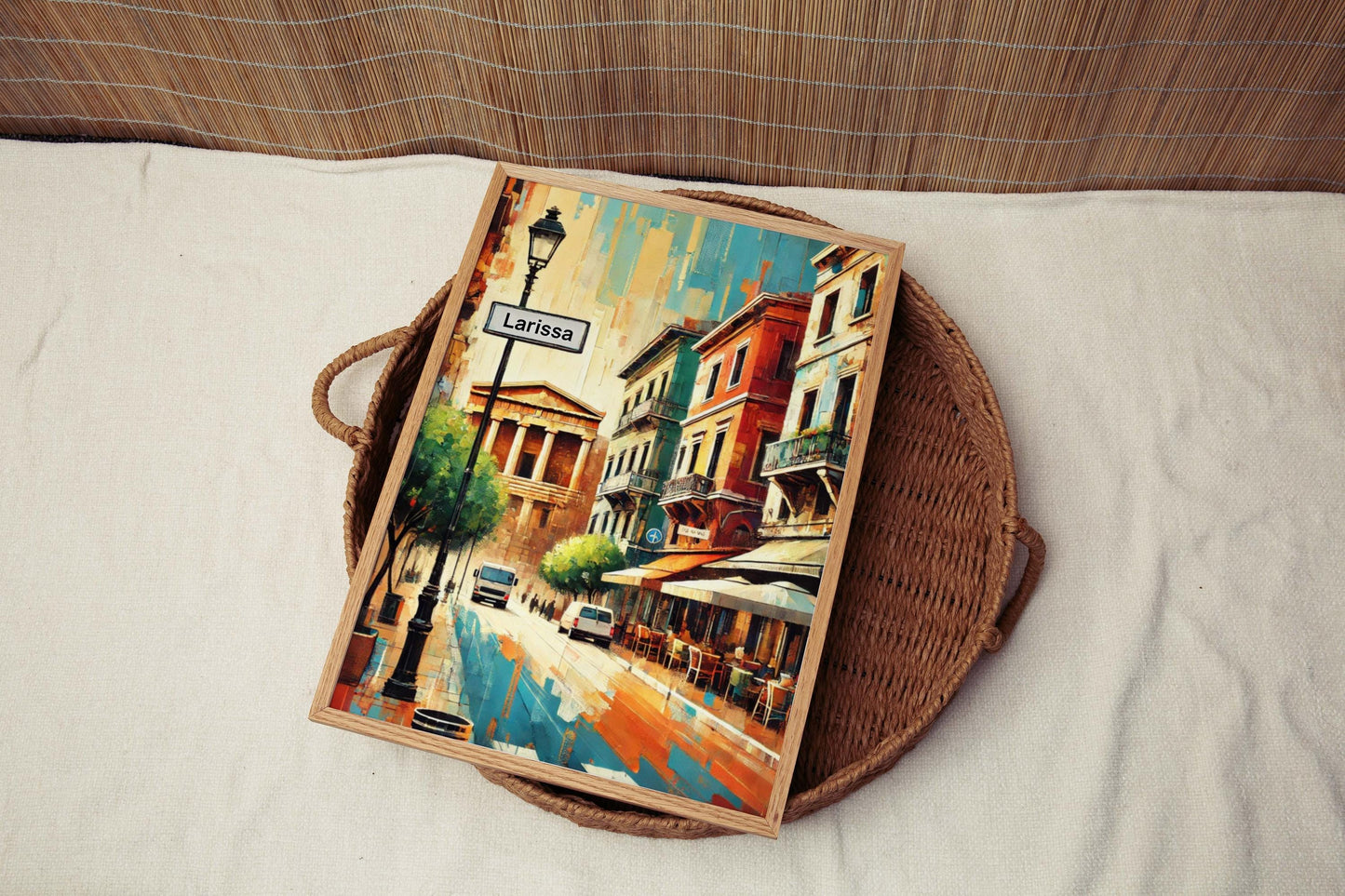 Larissa Art Print - Greece Wall Art, Travel Poster, European Decor, Greek Gift, Housewarming, Beautiful Home Travel Print