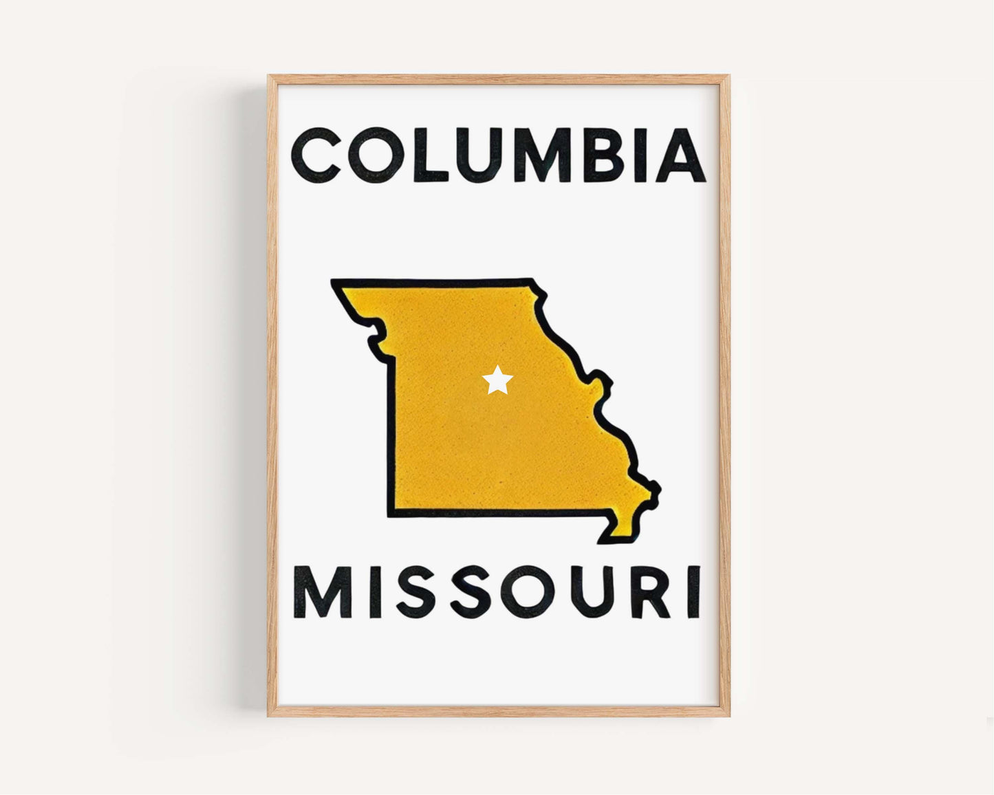 Columbia Print Missouri Wall Art Travel Home Decor College Room Gift Housewarming Artwork