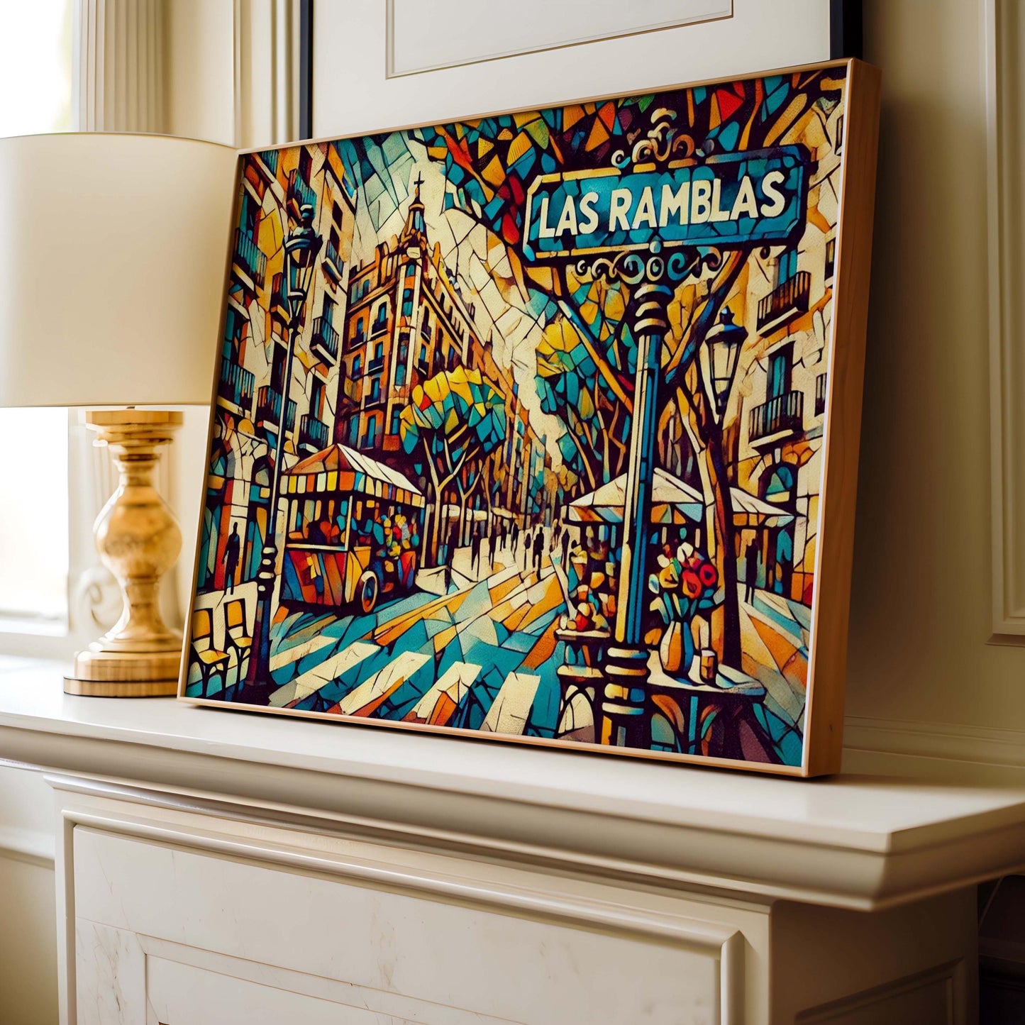 Las Ramblas Wall Art Print – Barcelona Travel Poster & Spain Souvenir, Housewarming Gift, Modern Cityscape Decor