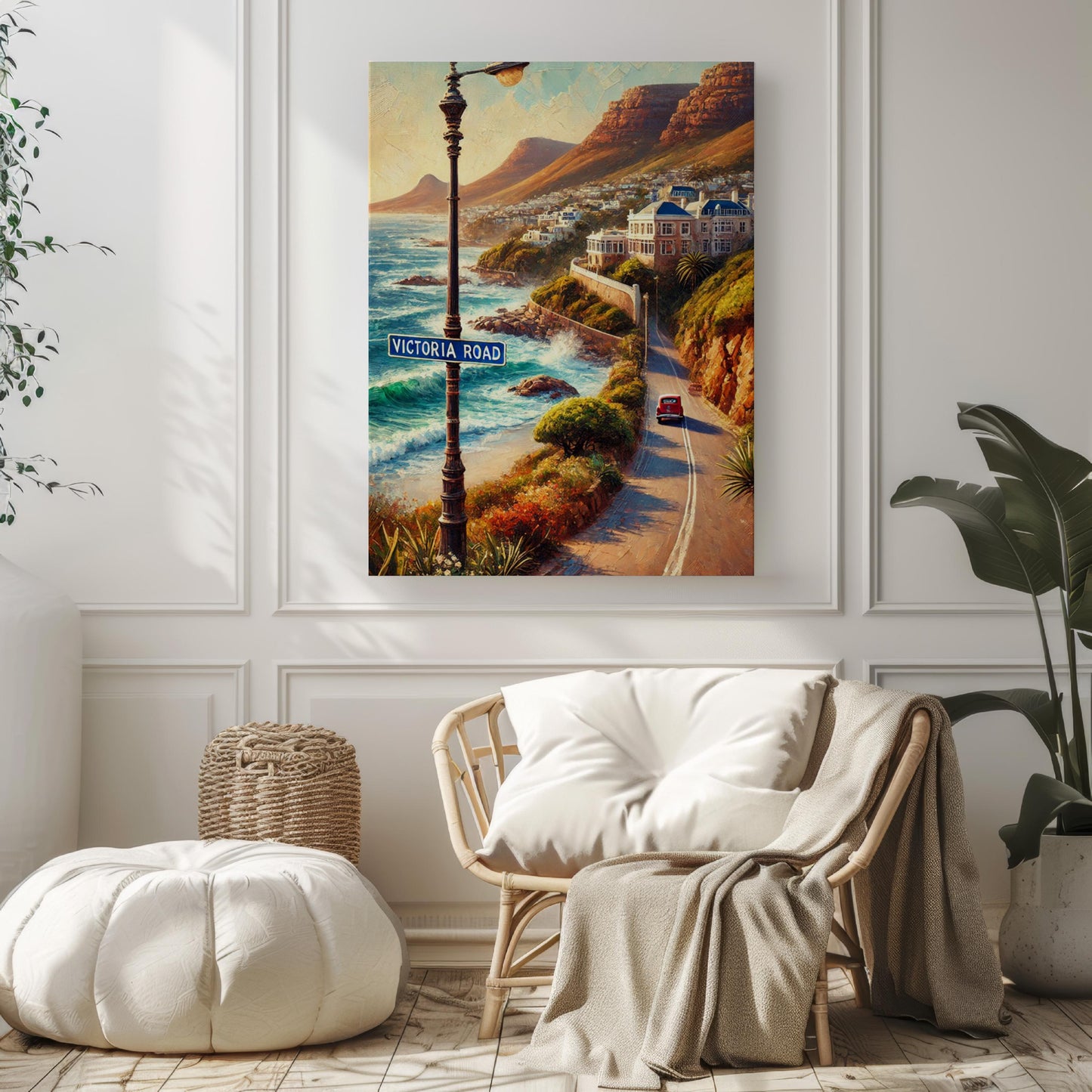 Victoria Road Wall Art Cape Town Print South Africa Travel Poster Coastal Scene Scenic Route Gift for Travelers Home Décor