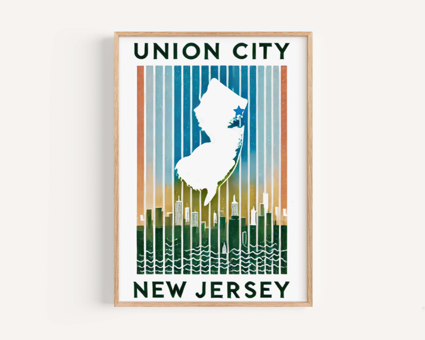 Union City Print New Jersey Wall Art Travel Home Decor College Dorm Gift Housewarming Present