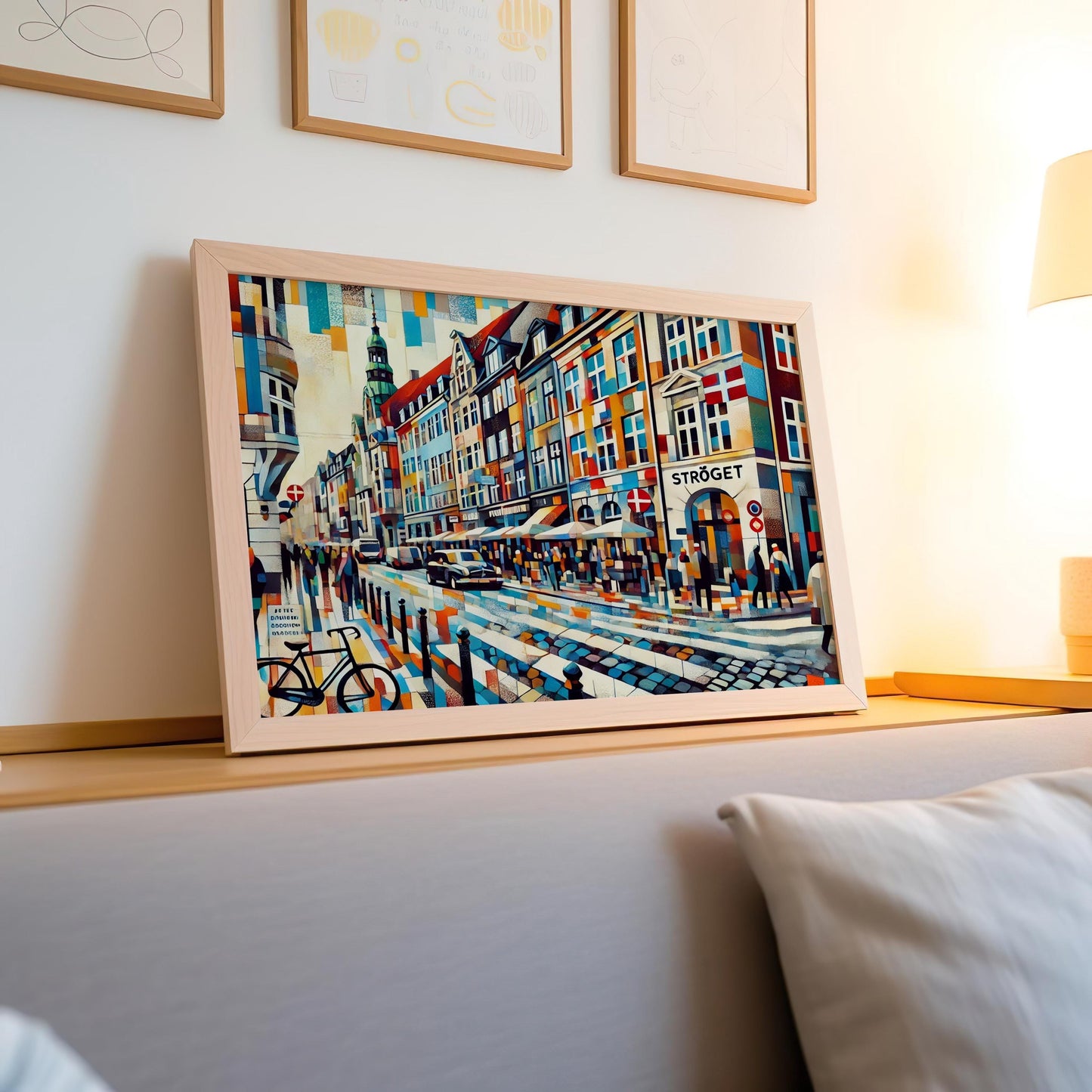Strøget Wall Art Copenhagen Print - Denmark Travel Poster & Housewarming Gift, Scandinavian City Map Decor, Travel Print