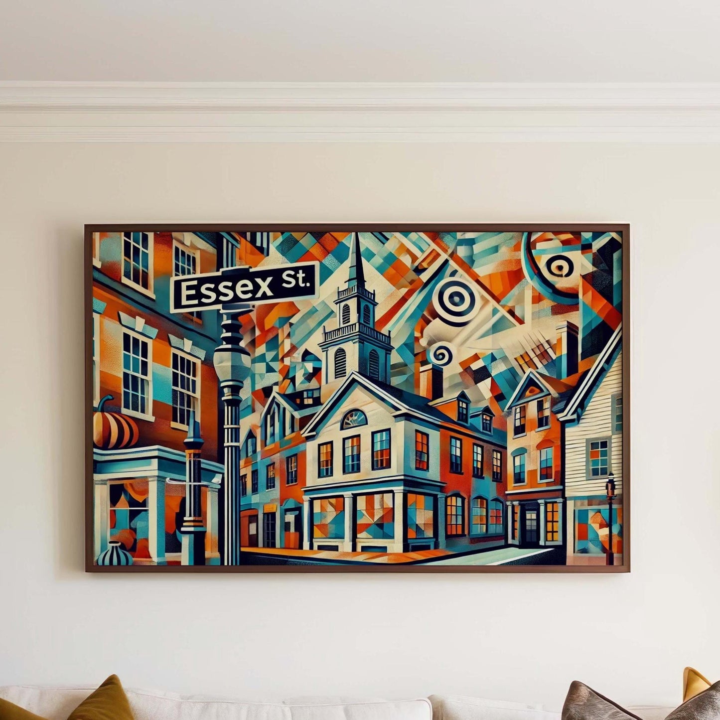 Salem Gift Essex Street Wall Art Print - Massachusetts Travel Poster, Salem Art Home Decor, Housewarming & MA Artwork