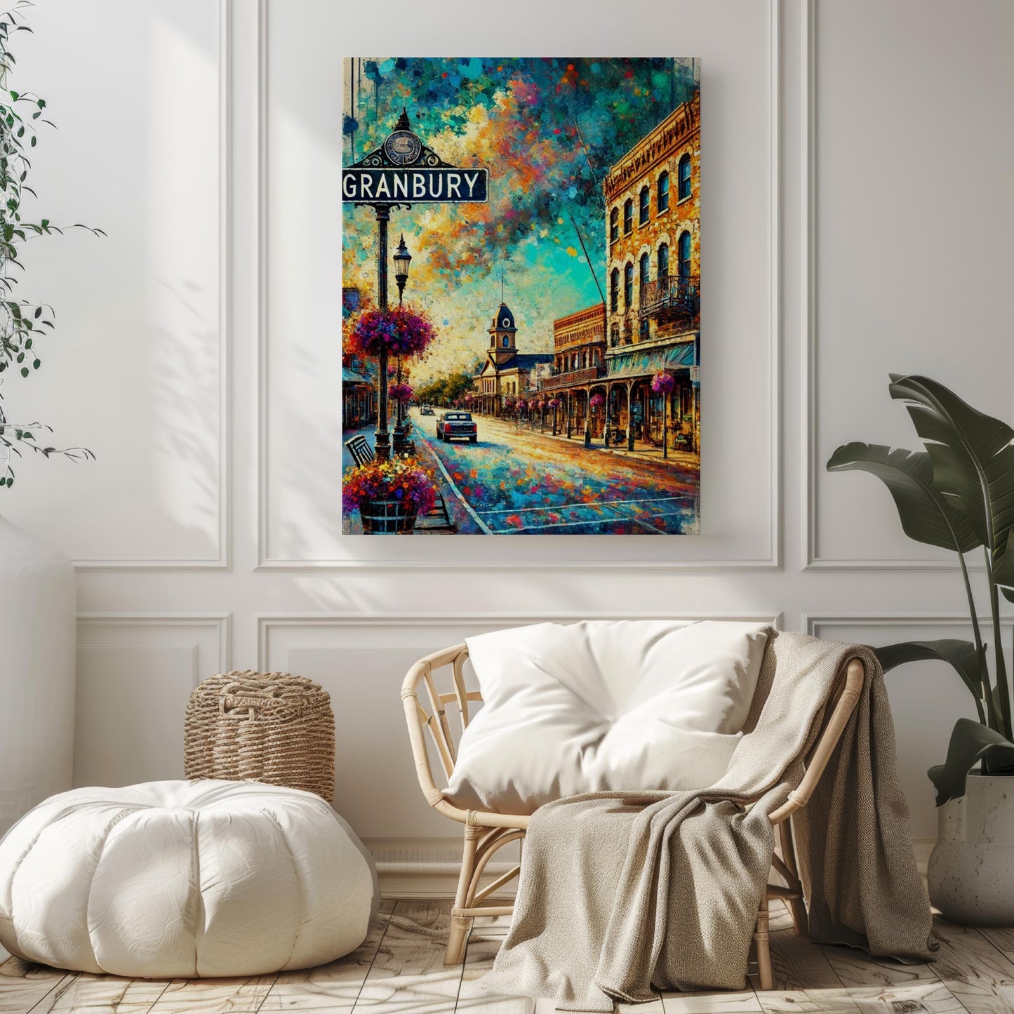 Texas Granbury Wall Art Print - Travel Poster & American Decor, Housewarming Gift, Texas Art Home Decor, Unique Texas Gift Idea