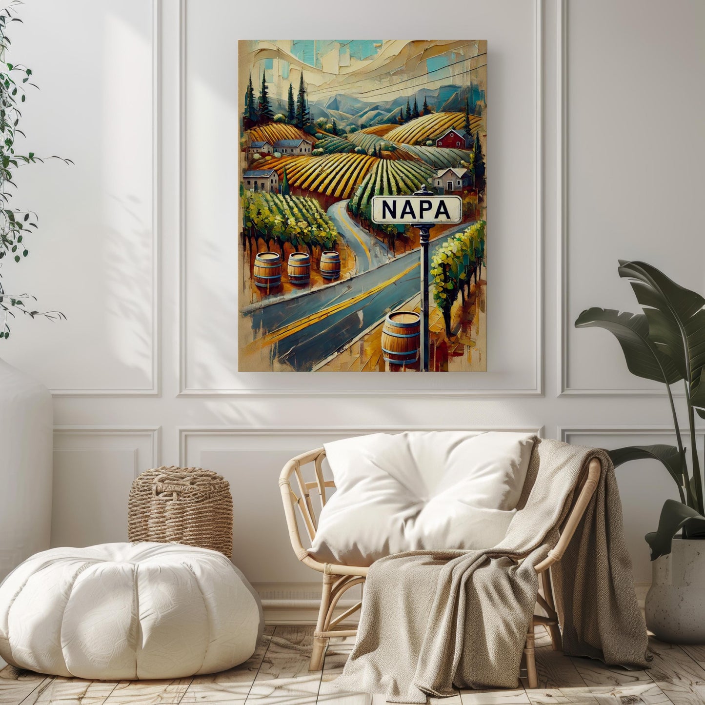California Napa Wall Art Print, Travel Poster, Cali Decor, Housewarming Gift, US Art, California Gift, Home Decor, Winery Landscape