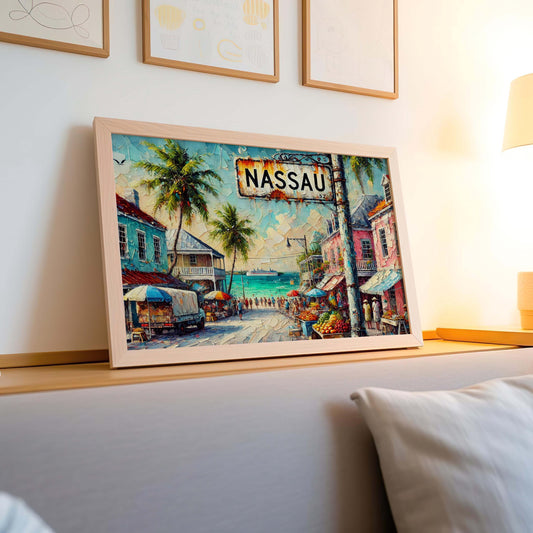 Nassau Bahamas Art Print: Tropical Island Coastal Decor
