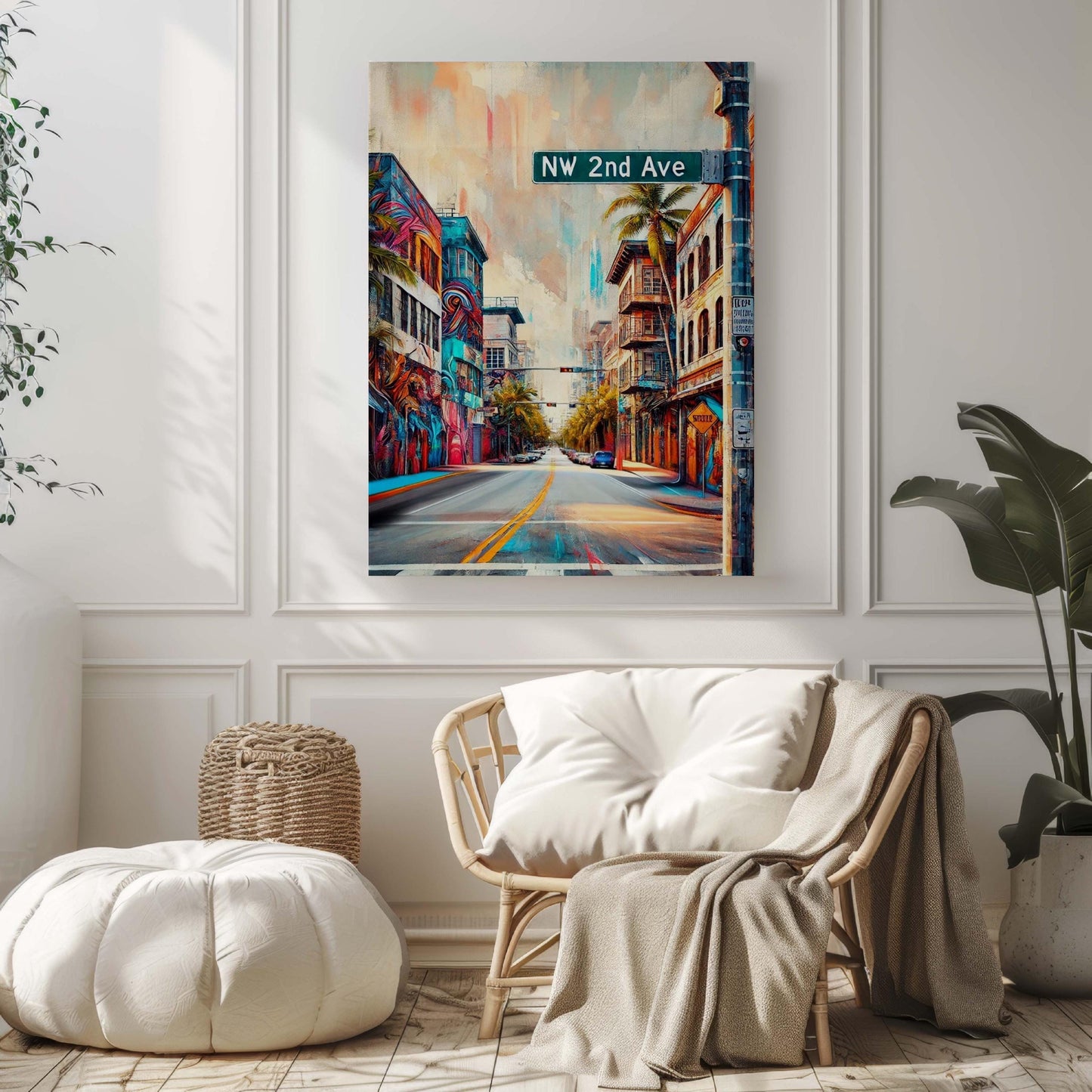 NW 2nd Ave Print Miami Wall Art, Florida Travel Poster, Modern Cityscape Decor, Housewarming Gift, FL Art, Coastal Home Decor