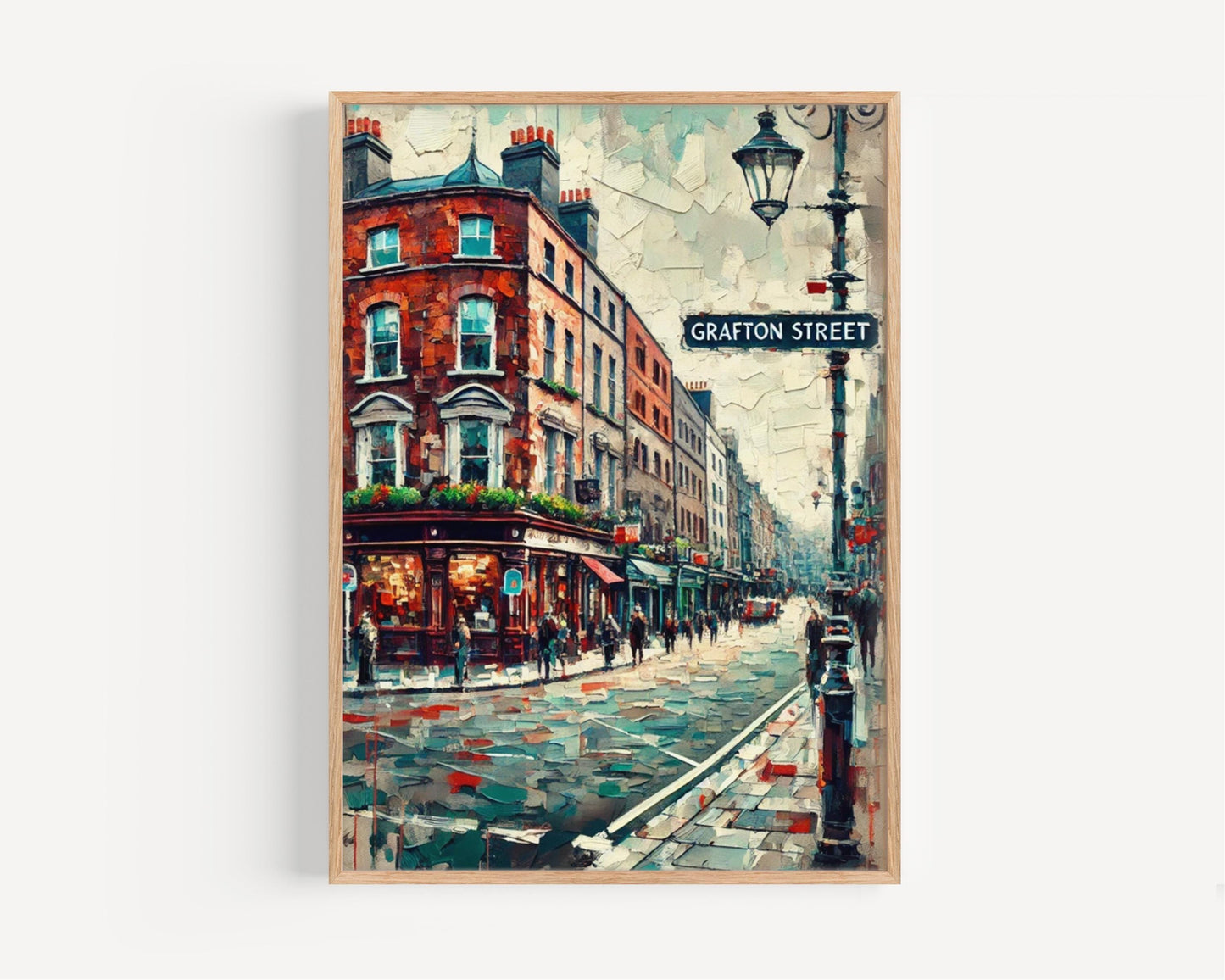 Grafton Street Wall Art, Dublin Print, Ireland Travel Poster, Cityscape Artwork, European Street Scene, Home Decor, Gift for Travelers
