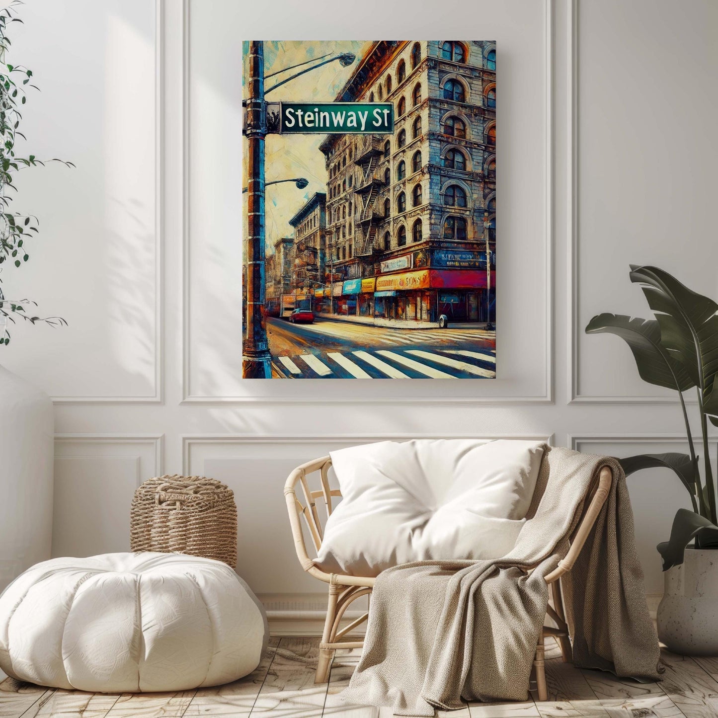 Steinway Street Wall Art Print - Queens NYC Travel Poster, Unique Housewarming Gift, New York City Artwork, Steinway St Home Decor