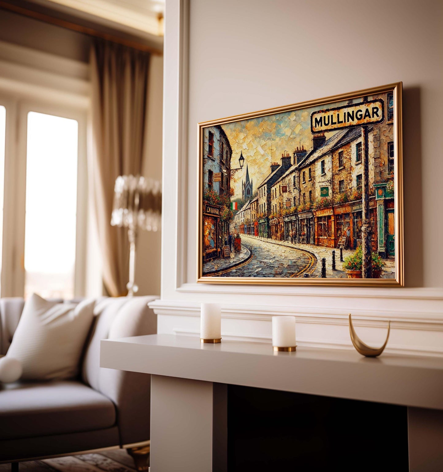 Mullingar Art Print, Ireland City Travel Poster, European Wall Art, Housewarming Gift, Mullingar Ireland Map, Home Decor, Unique Travel Gift