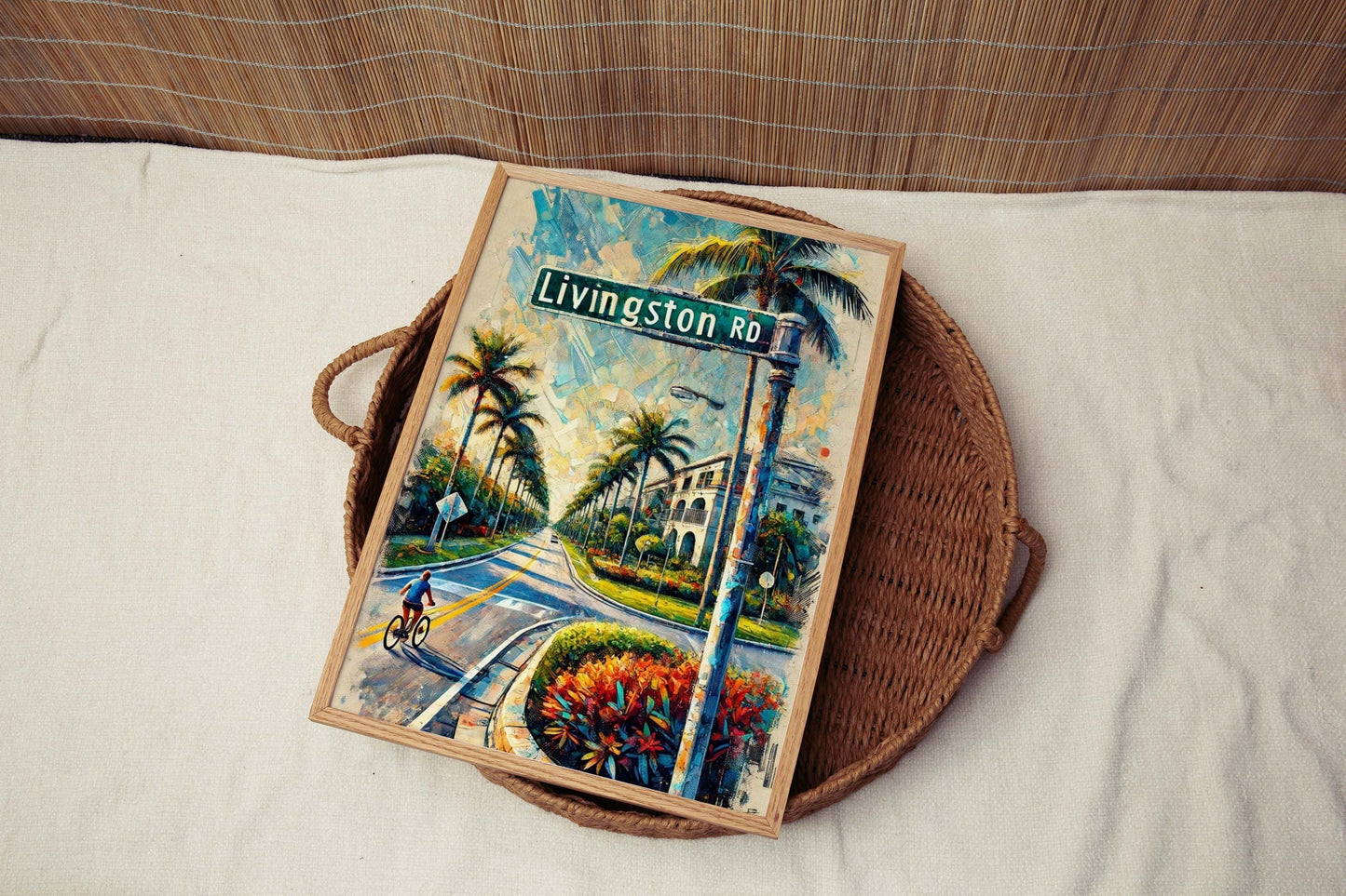 Naples Art Livingston Road Wall Art, Florida Travel Print Poster, Housewarming & Florida Gift, Coastal Home Decor
