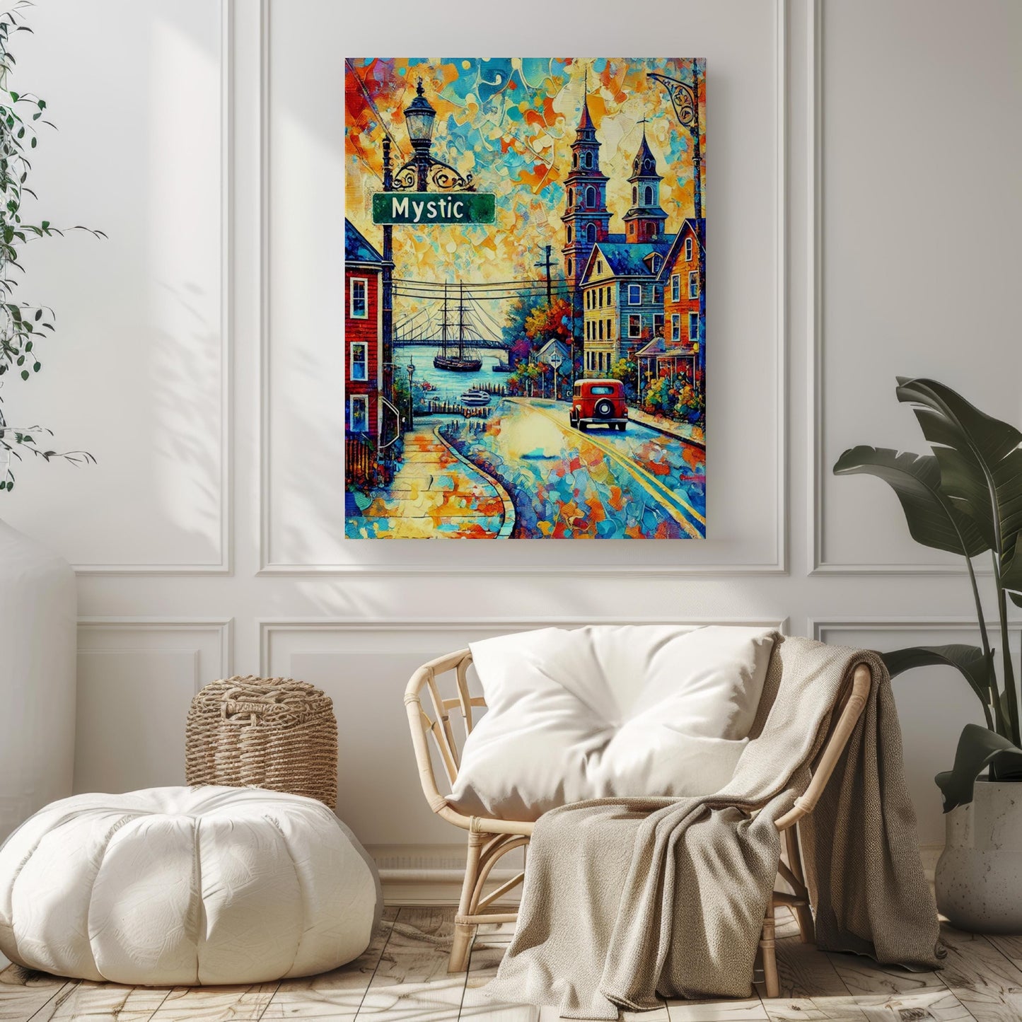 Connecticut Mystic Wall Art Print - Travel Poster & USA Souvenir, Housewarming Gift, Unique Connecticut Artwork
