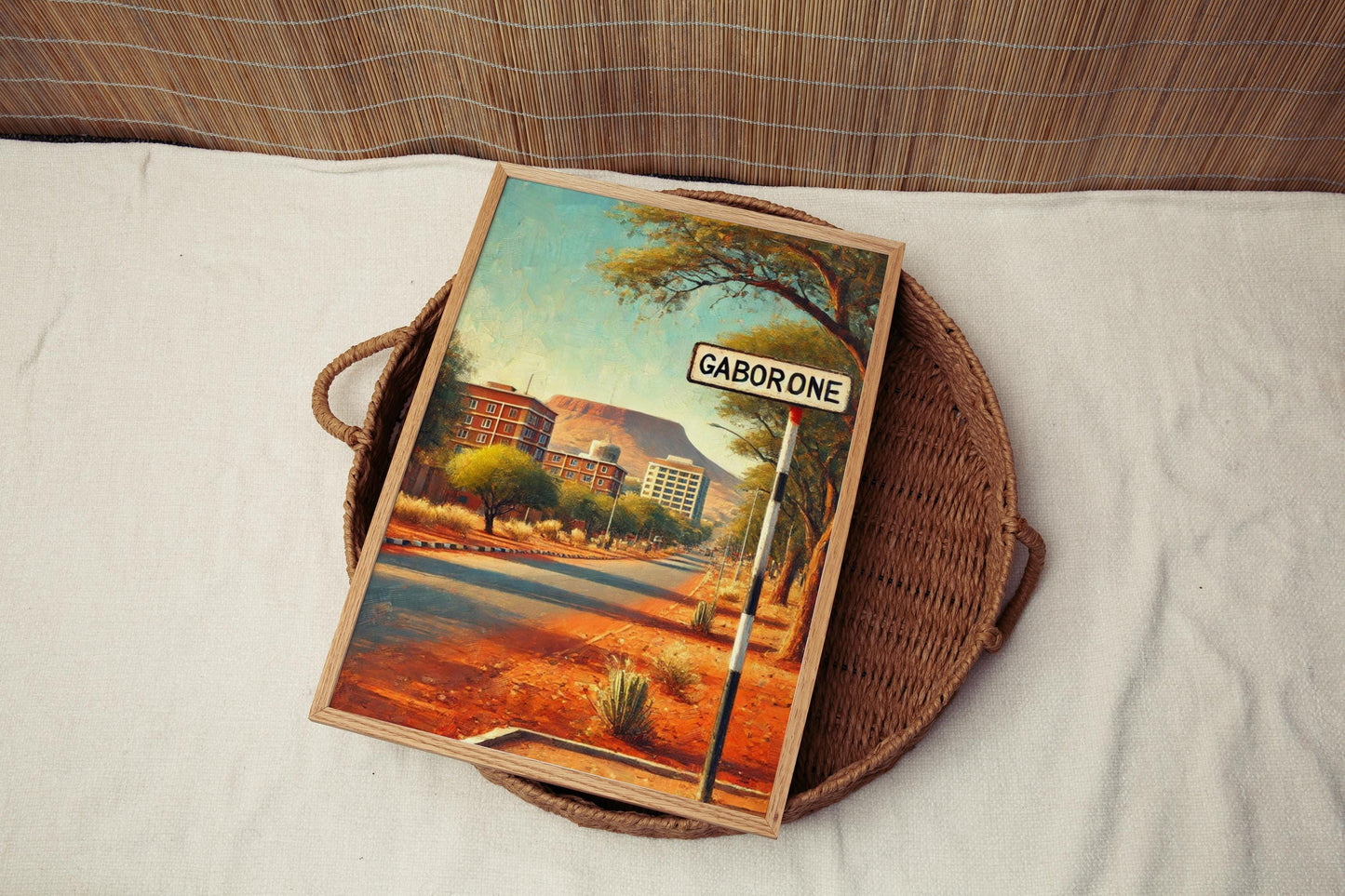 Botswana Wall Art Gaborone Print African Decor Travel Poster Housewarming Gift Unique Botswana Gift Map Artwork