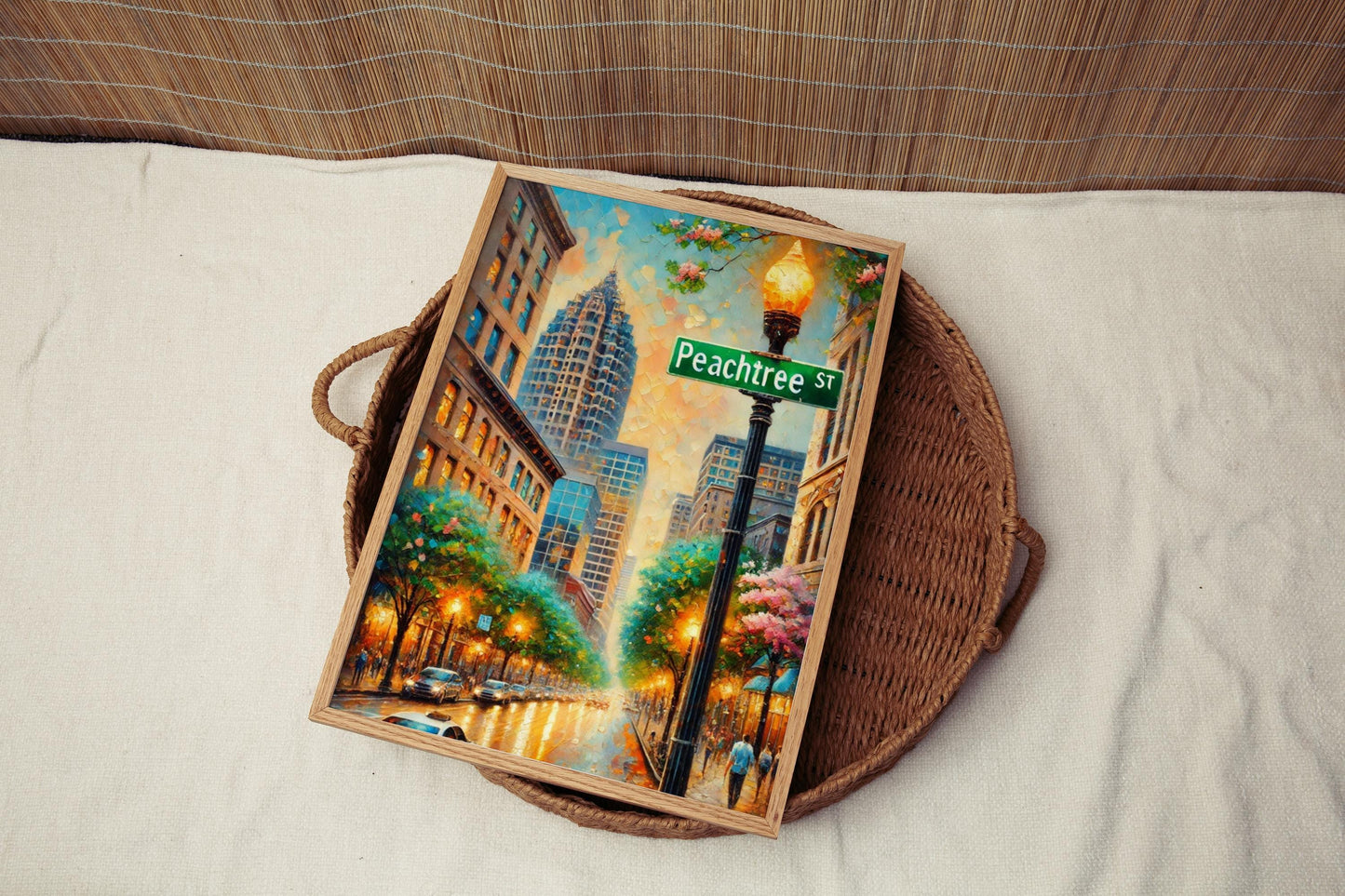 Peachtree Street Wall Art Atlanta Print Georgia Art Travel Poster City Gift Travel Souvenir Modern Cityscape Decor