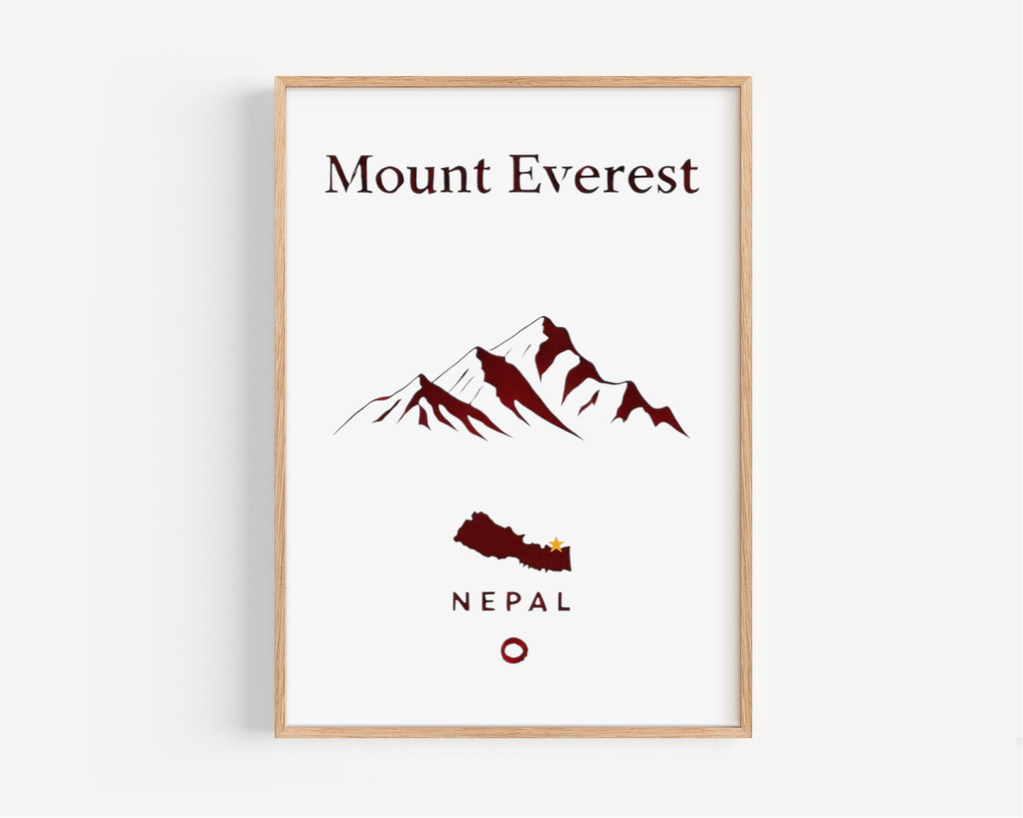 Nepal Mount Everest Wall Art Print - Travel Home Decor, Nepal Gift, College Room Artwork, Housewarming Present