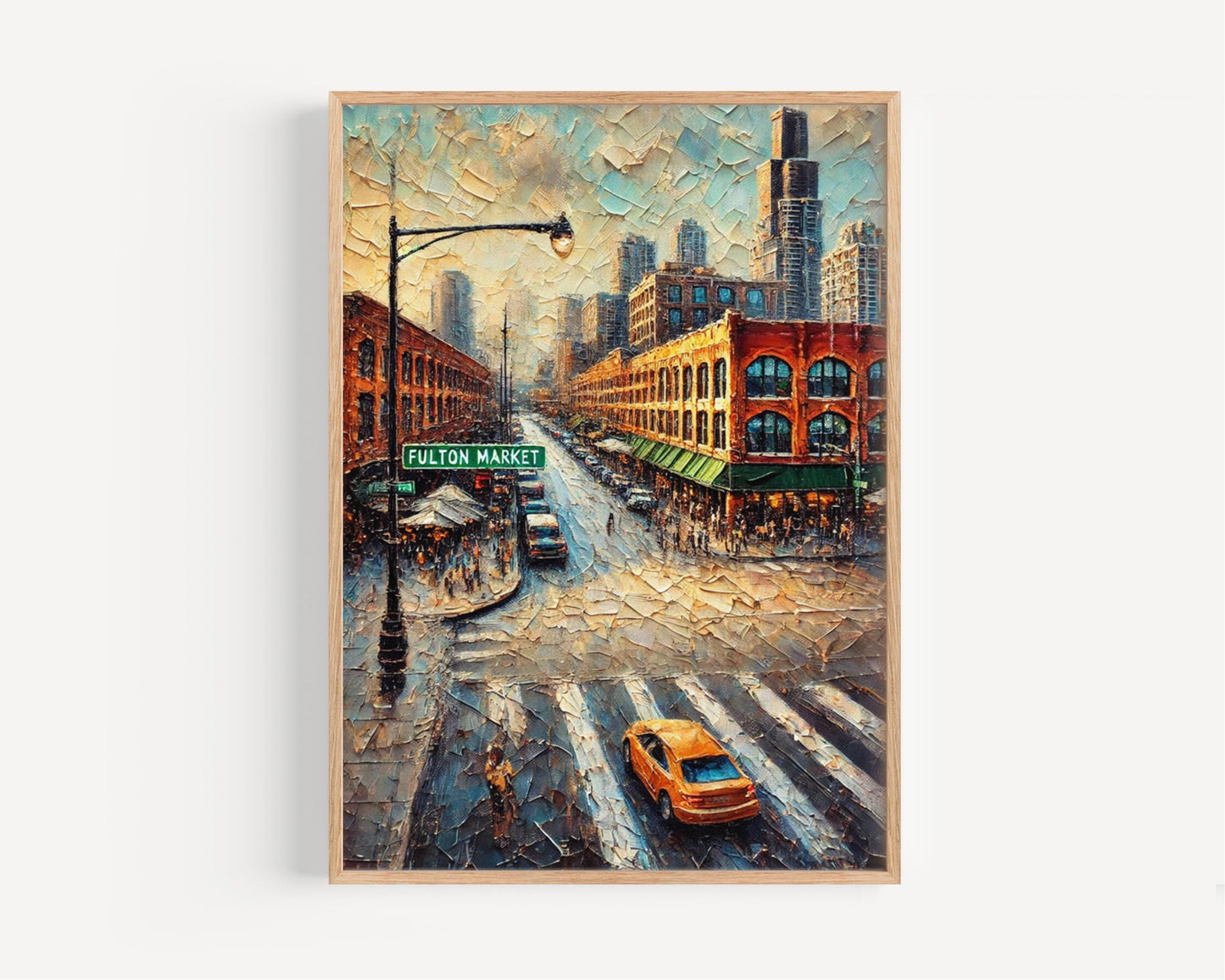 Wall Art Fulton Market Chicago Print, Travel Poster Illinois Artwork, Housewarming & Gift Decor