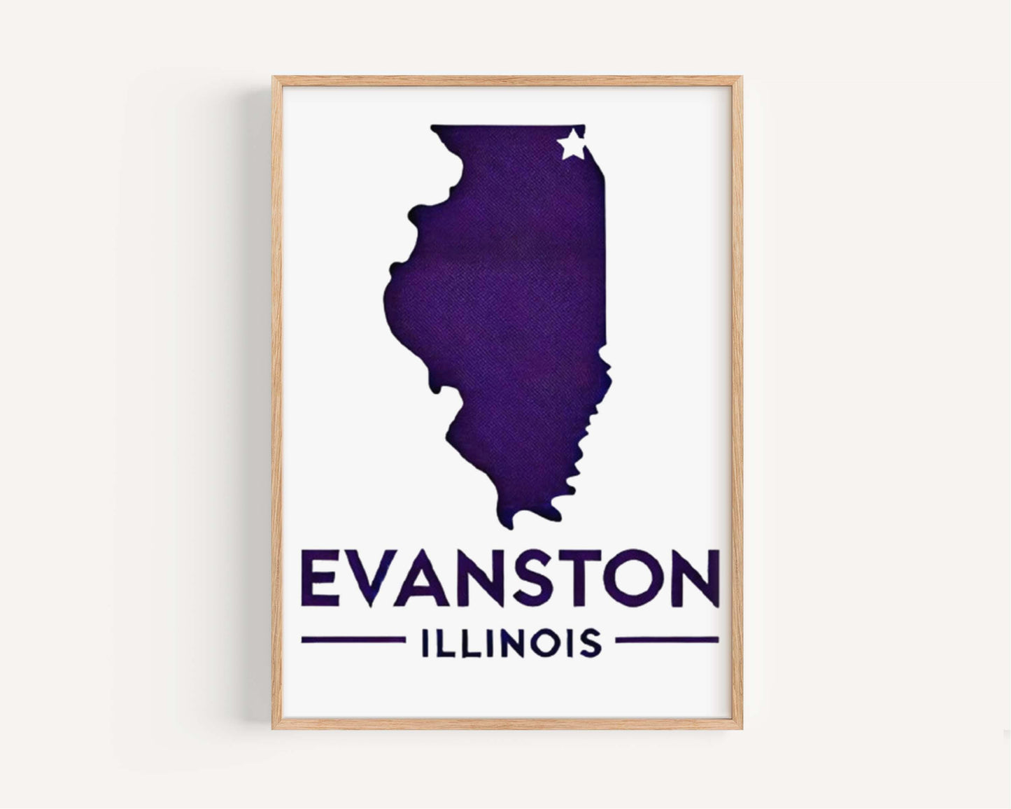 Evanston Print: Illinois Wall Art Travel Decor, College Gift, Housewarming & Home Decoration, Evanston IL Map Poster