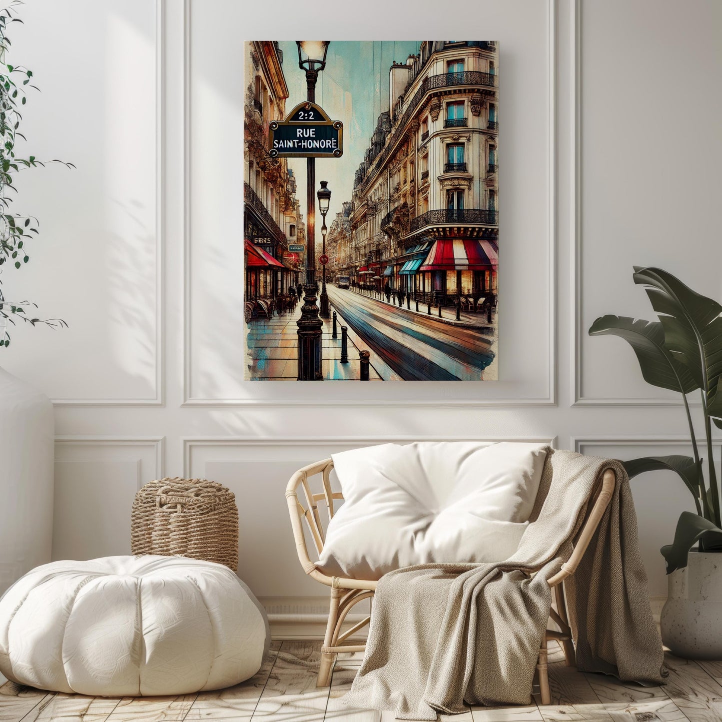 Rue Saint-Honoré Wall Art Print - Paris Travel Poster, France Gift, Housewarming Decor, Elegant France Art for Home or Office