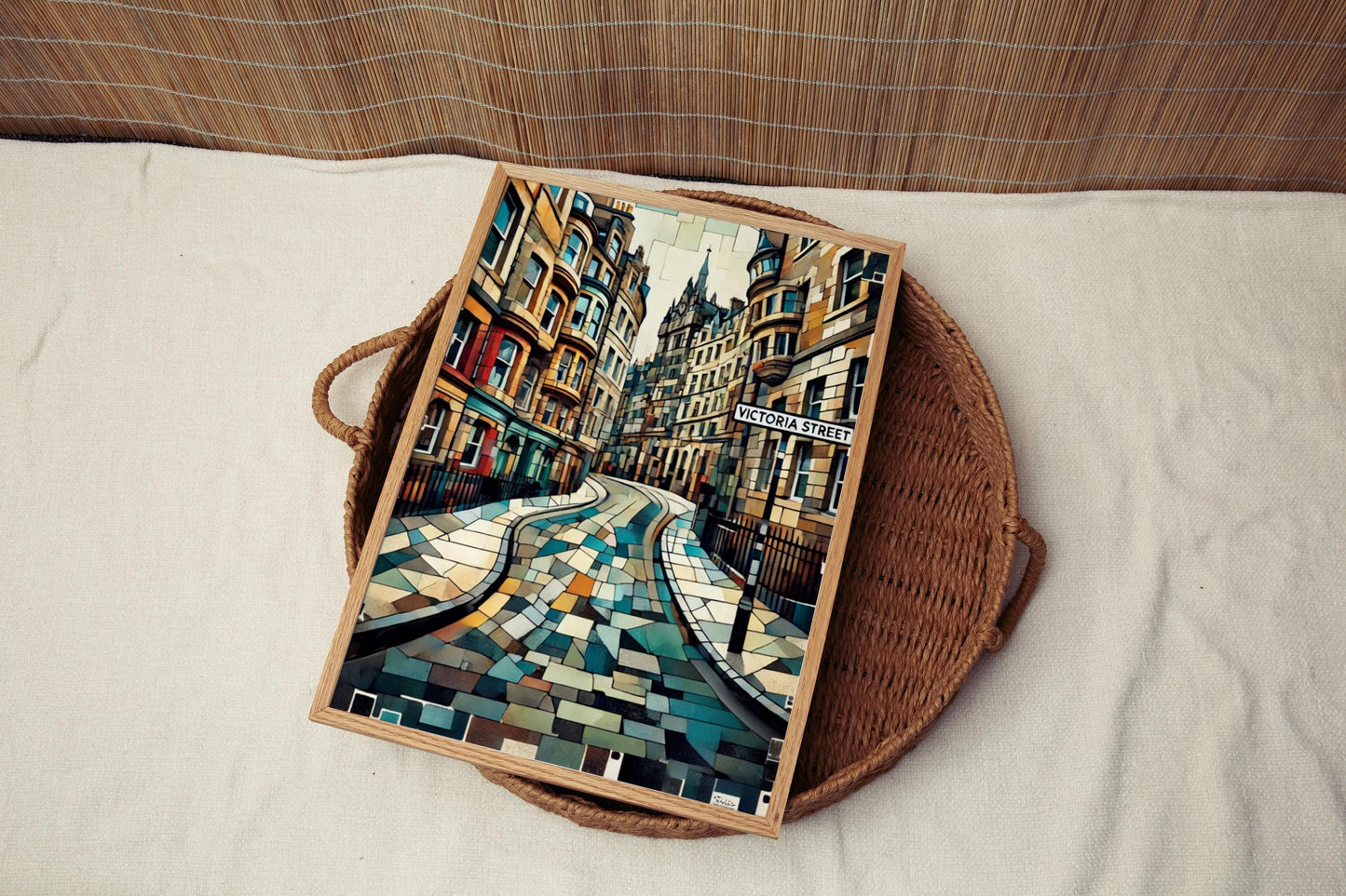 Scotland Victoria Street Wall Art Print - Edinburgh Travel Poster, Housewarming Gift, Scotland Home Decor, Travel Wall Art