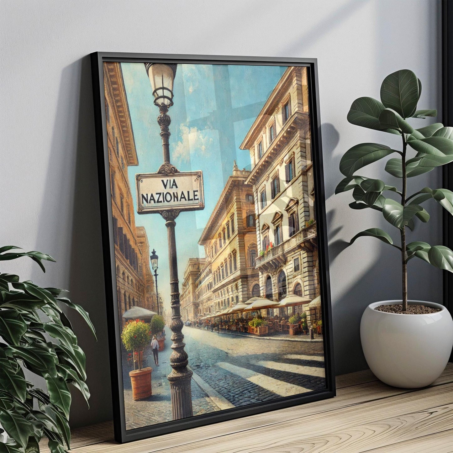 Rome Via Nazionale Wall Art Print - Italian Travel Poster, Housewarming Gift, Rome Souvenir, Italy Home Decor, Modern Italy Art