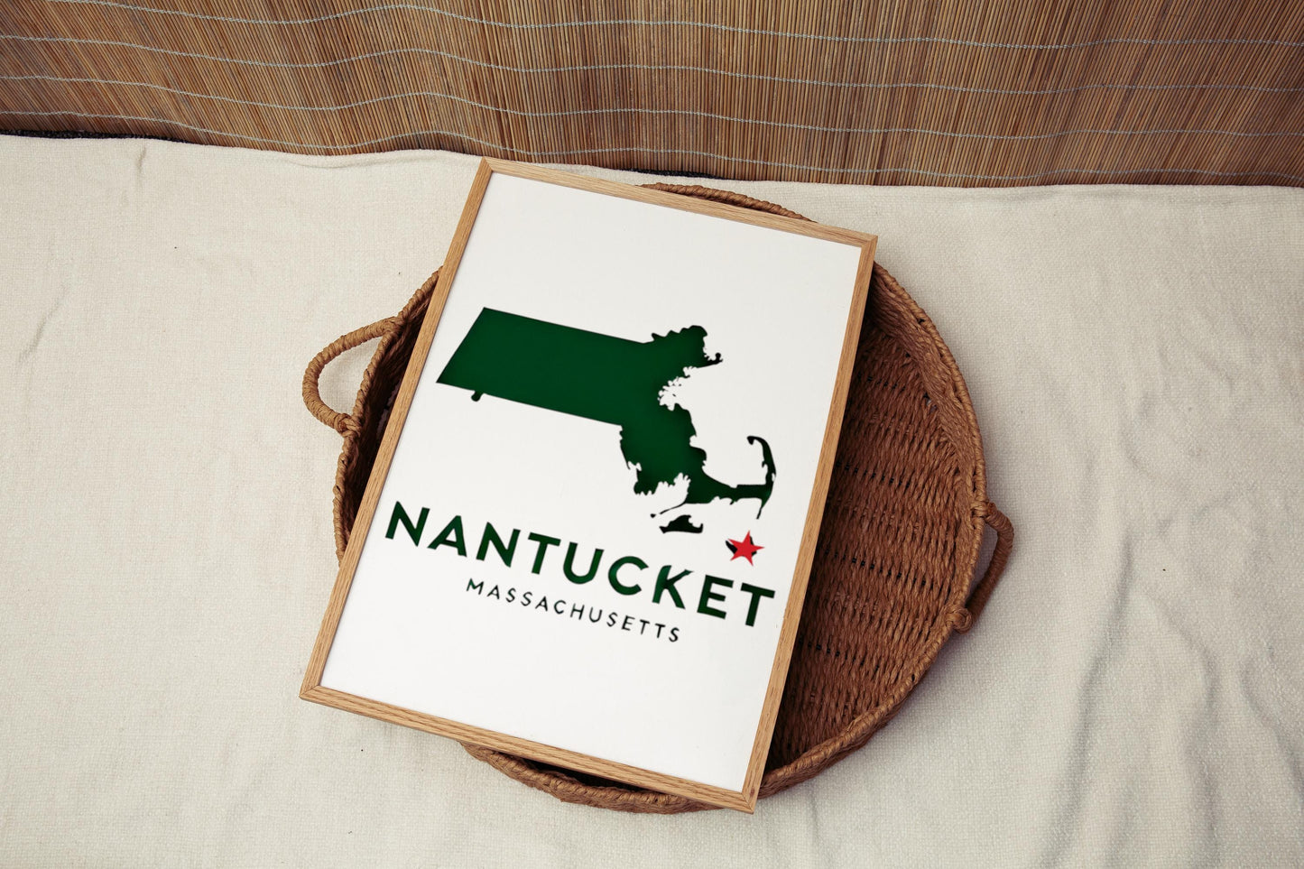 Massachusetts Nantucket Wall Art Print - Travel & College Decor, Housewarming Gift, Scenic MA Home Decoration