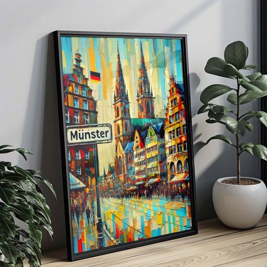 Münster Art Print – Germany City Wall Art, Travel Poster, European Home Decor, Münster Gift, Housewarming & German Travel Print