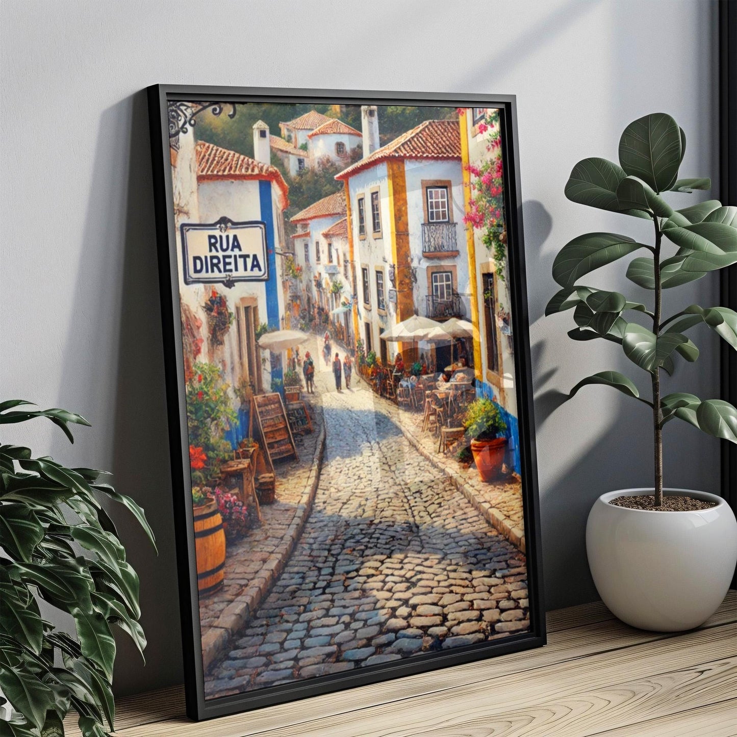 Rua Direita Wall Art Portugal Print Travel Poster Europe Decor Gift for Travelers Home Office Decor