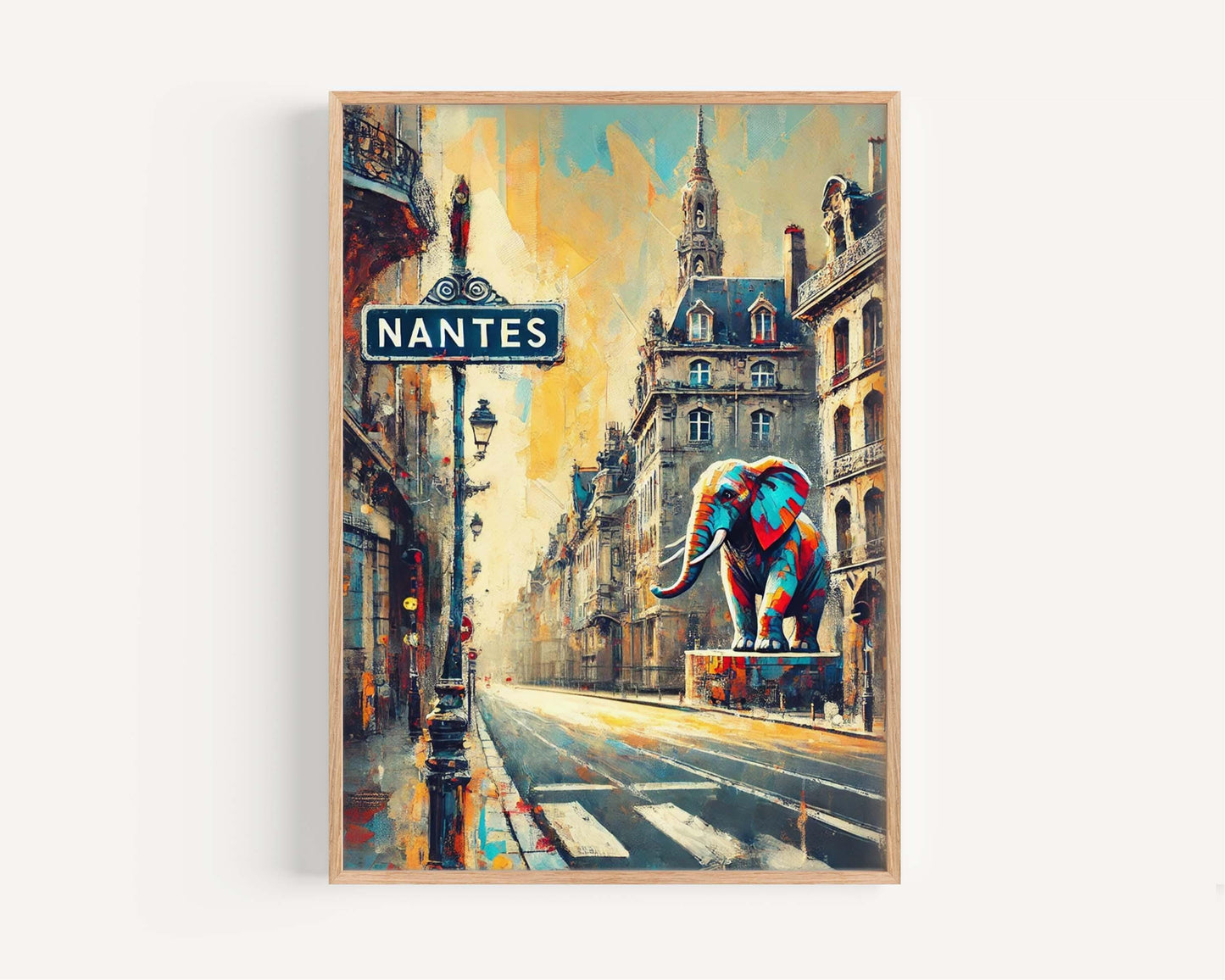 Nantes Art Print: France Travel Poster, French Wall Art, European Artwork, Housewarming Gift, Nantes Cityscape Illustration