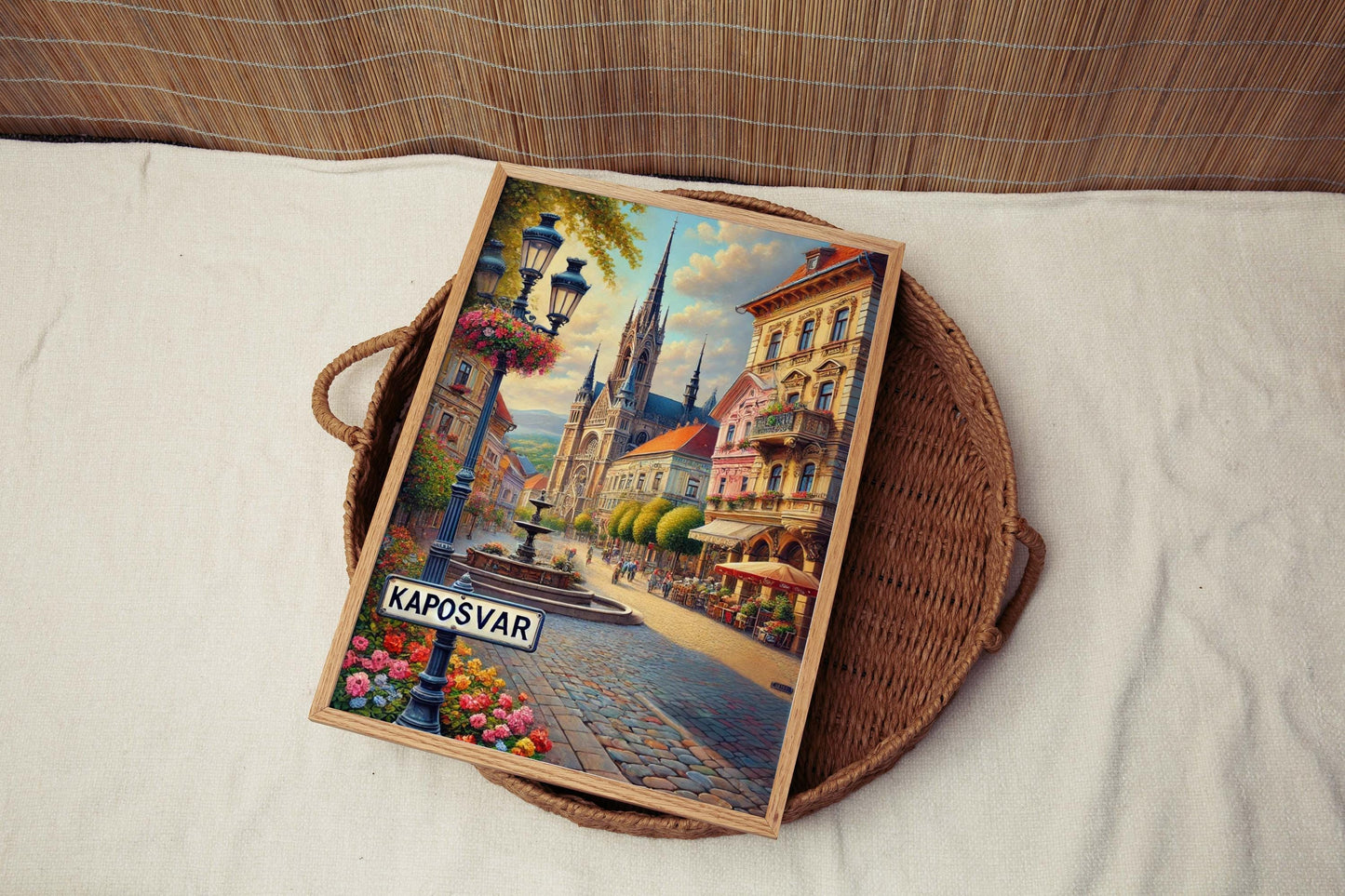Kaposvar Art Print - Hungary City Wall Art, Travel Poster, European Gift, Housewarming Decor, Kaposvar Travel Print, Hungary Map Art