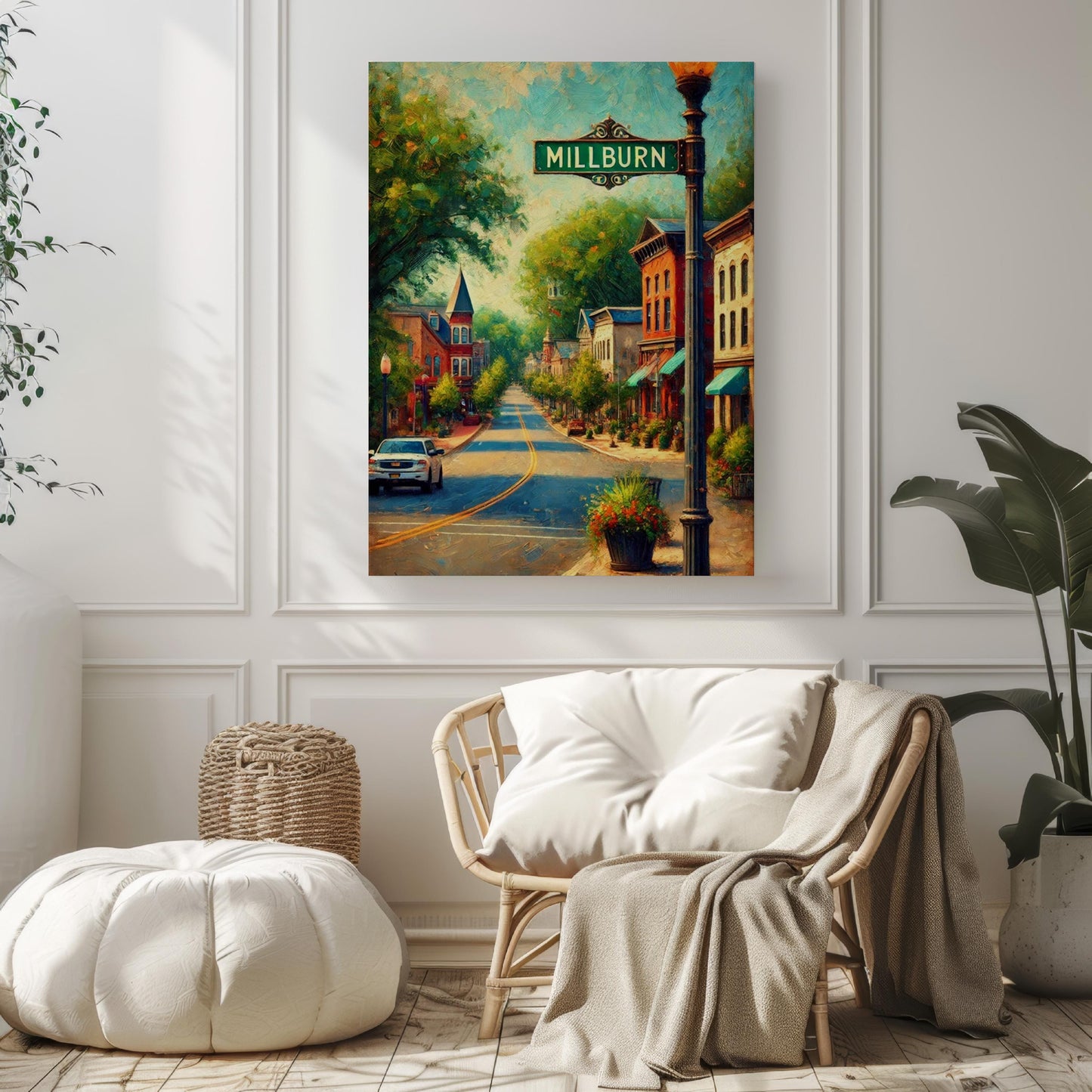 New Jersey Millburn Wall Art Print - Travel Poster USA Decor, New Jersey Gift, Housewarming & America Art Decor