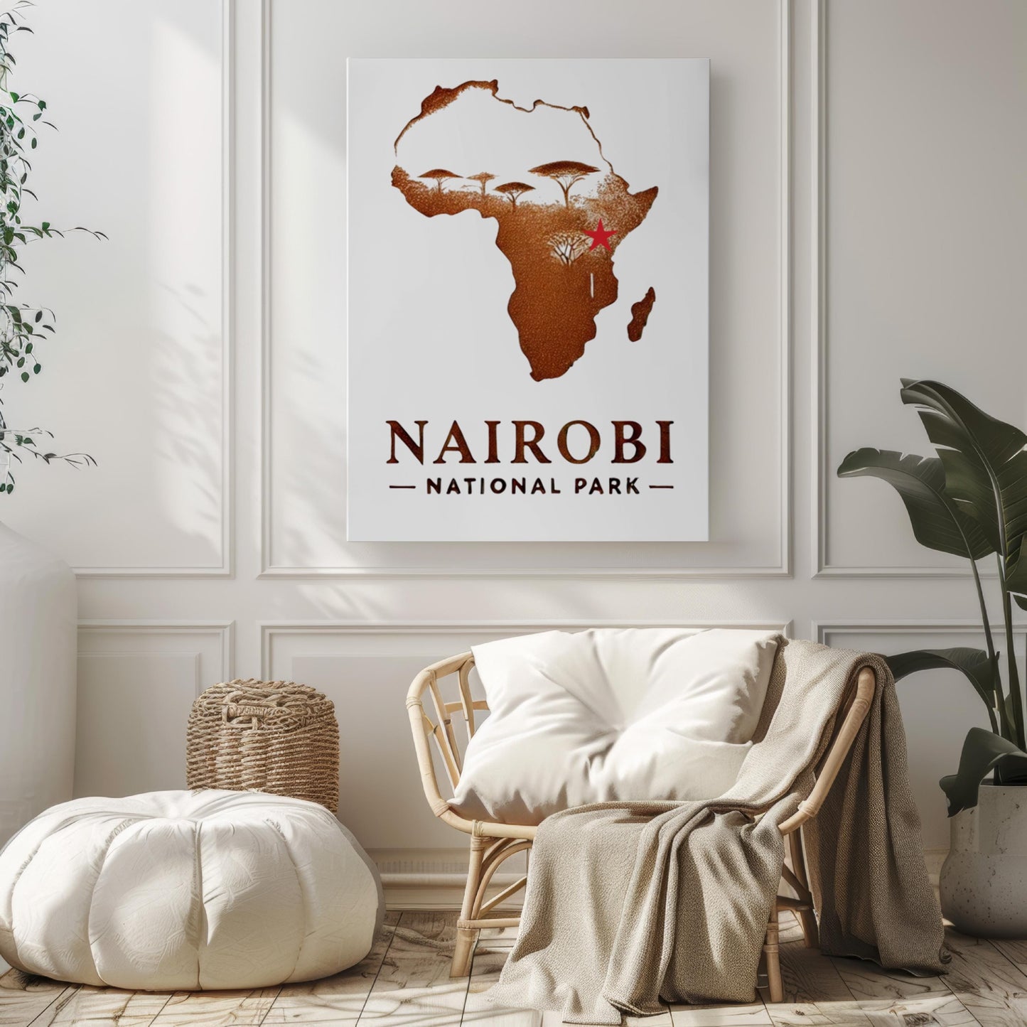 Nairobi National Park Wall Art - Kenya Safari Print, Africa Travel Decor, Housewarming Gift, Wildlife Home Artwork
