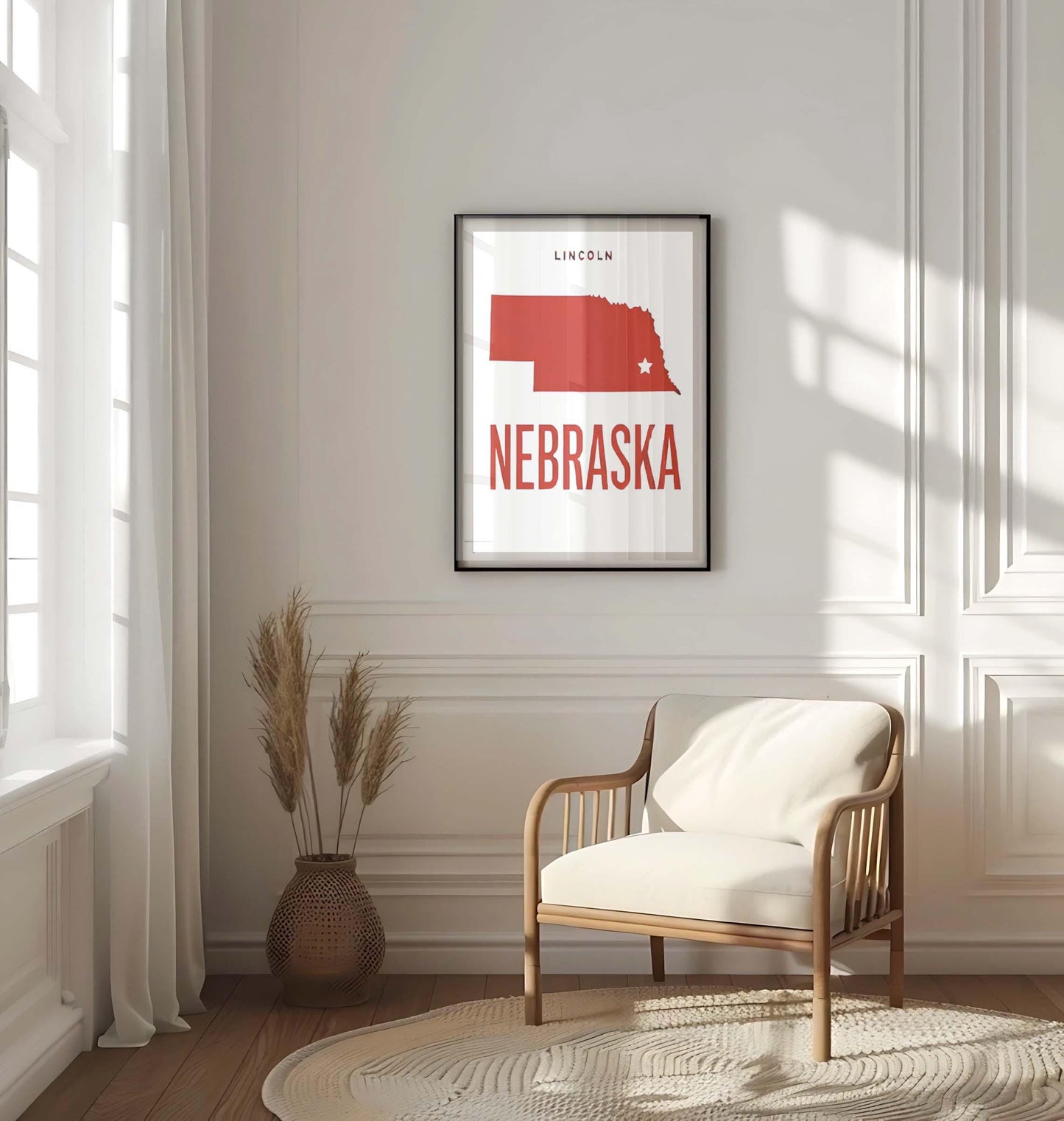 Lincoln Print Nebraska Wall Art, Travel Home Decor, Lincoln NE Gift, College Dorm Decor, Housewarming Present, Midwest City Artwork
