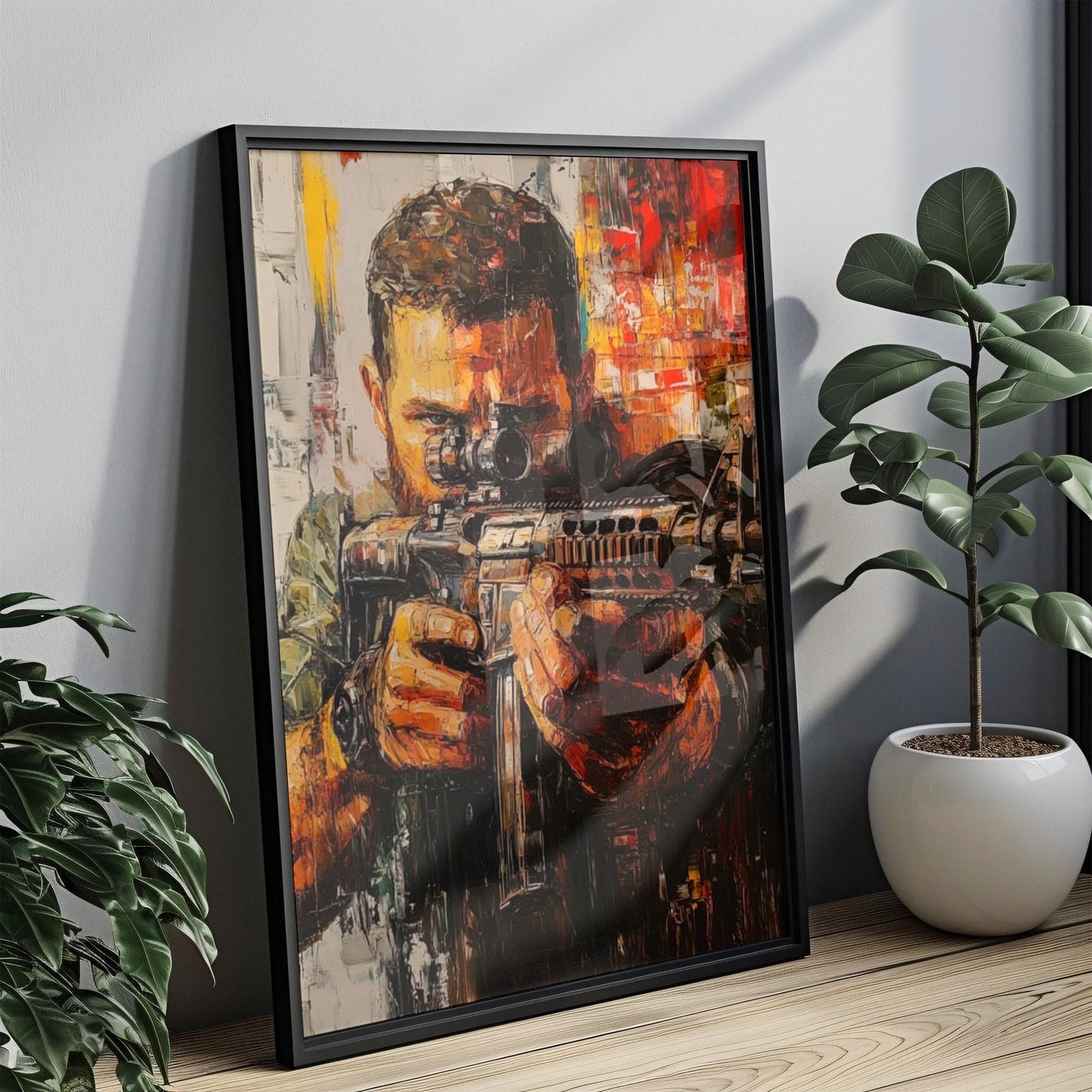 American War Art | Abstract USA Patriotic Wall Art | United States Independence Poster for Home Decor