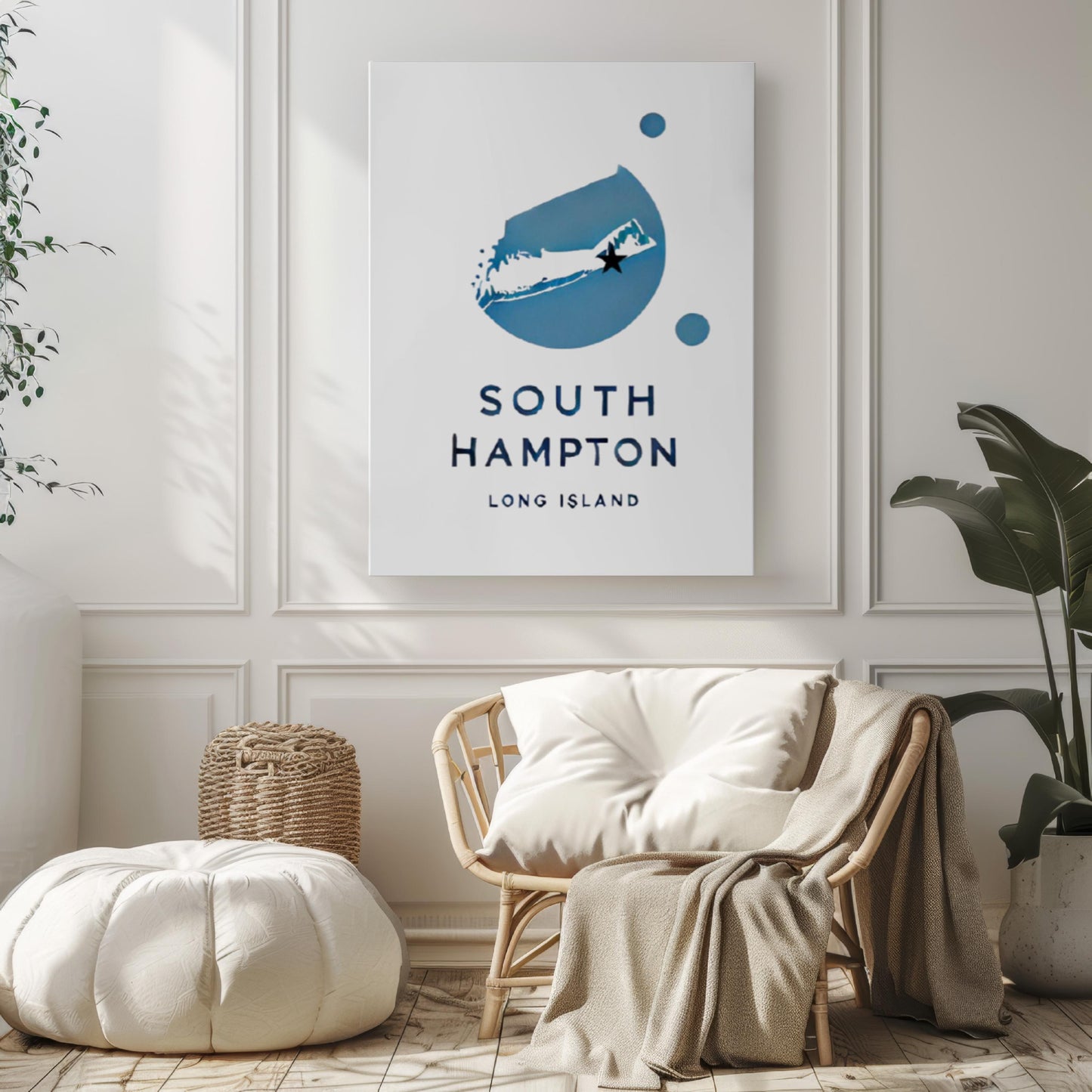 Long Island South Hampton Wall Art Print - Travel Decor, College Gift & Housewarming Long Island Artwork