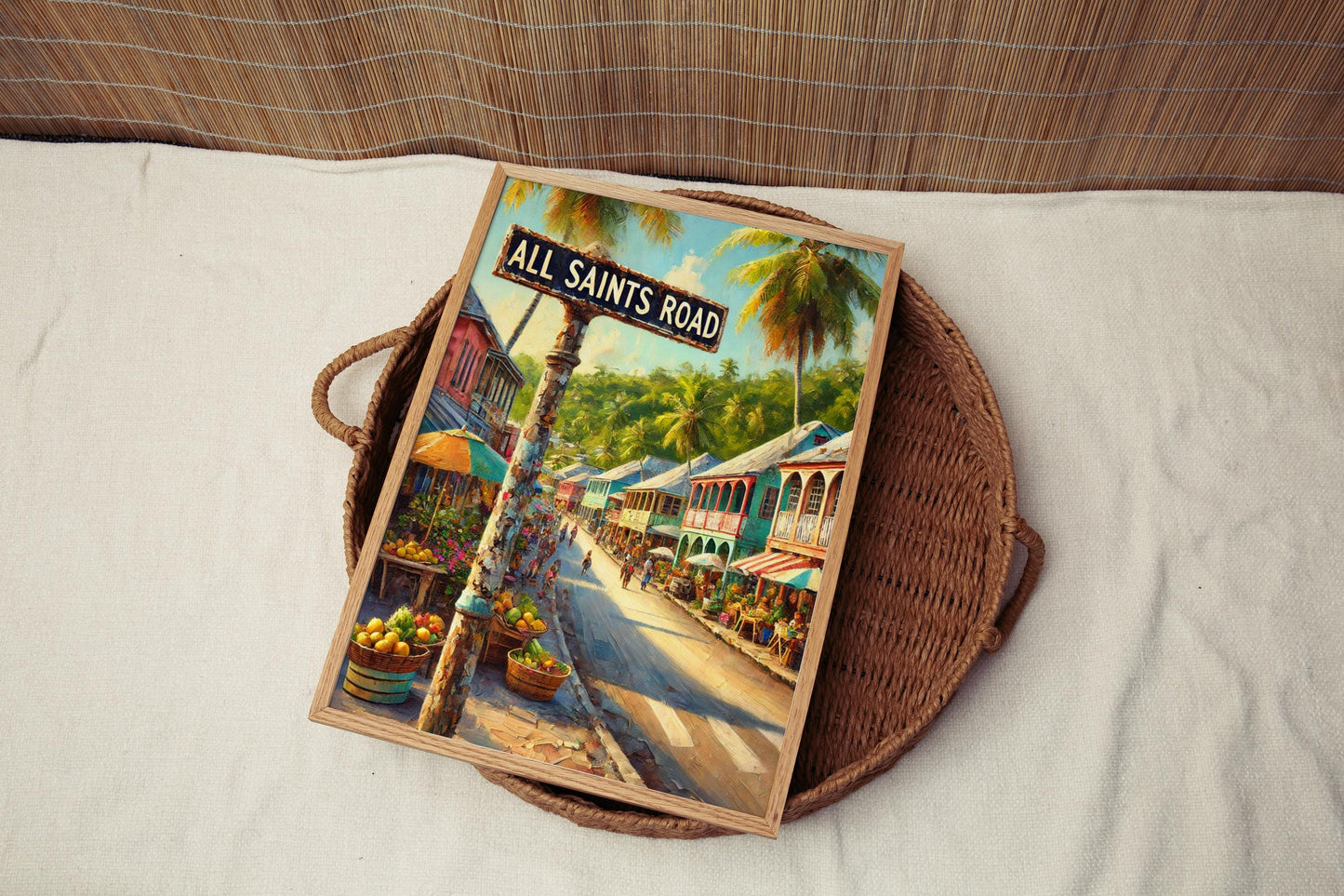 All Saints Road Wall Art | St. John’s Antigua and Barbuda Print | Caribbean Street Scene Decor | Travel Souvenir | Island Gift