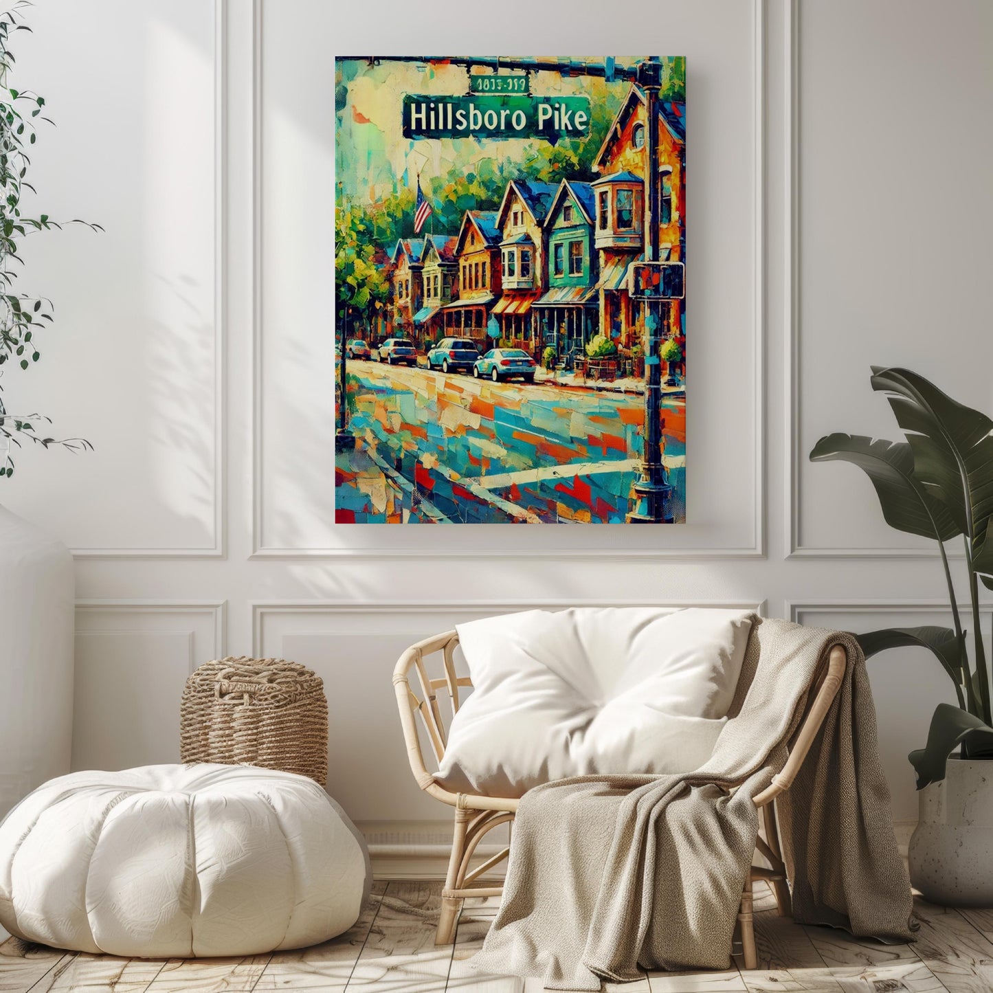 Nashville Hillsboro Pike Wall Art Print, Tennessee Travel Poster, Housewarming Gift, Music City Home Décor, Nashville Art Illustration