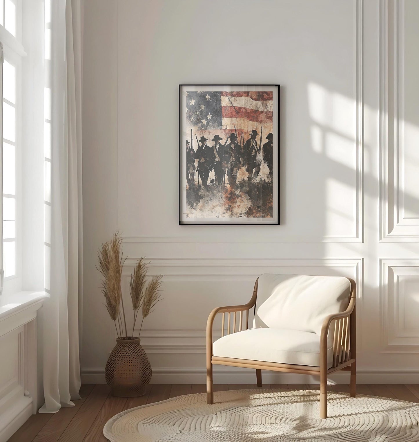 American War Abstract USA Wall Art Patriotic United States Poster American Independence Decor