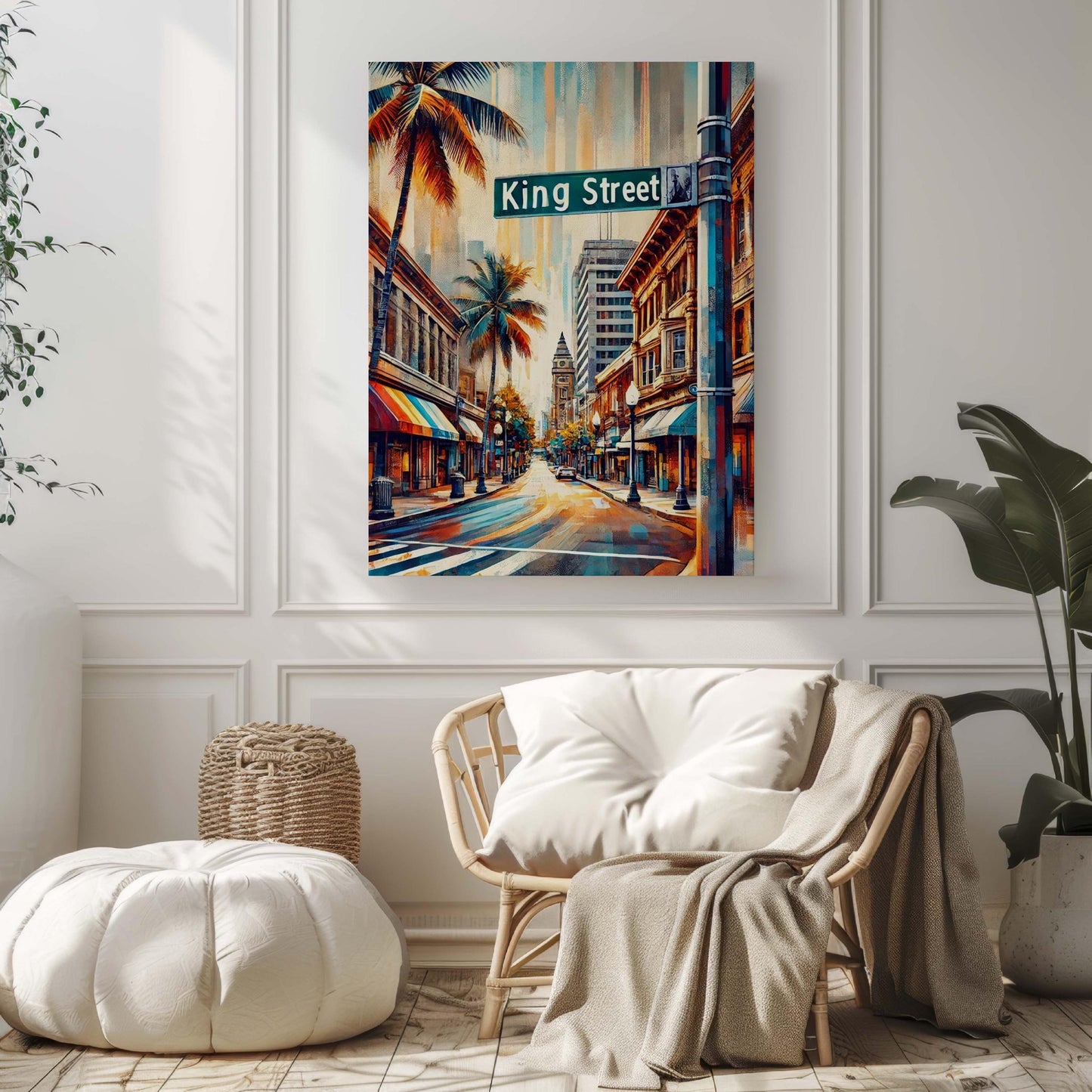 King St Print - Oahu Wall Art Honolulu Travel Poster, Hawaii Artwork, Housewarming Gift, King Street Map Decor